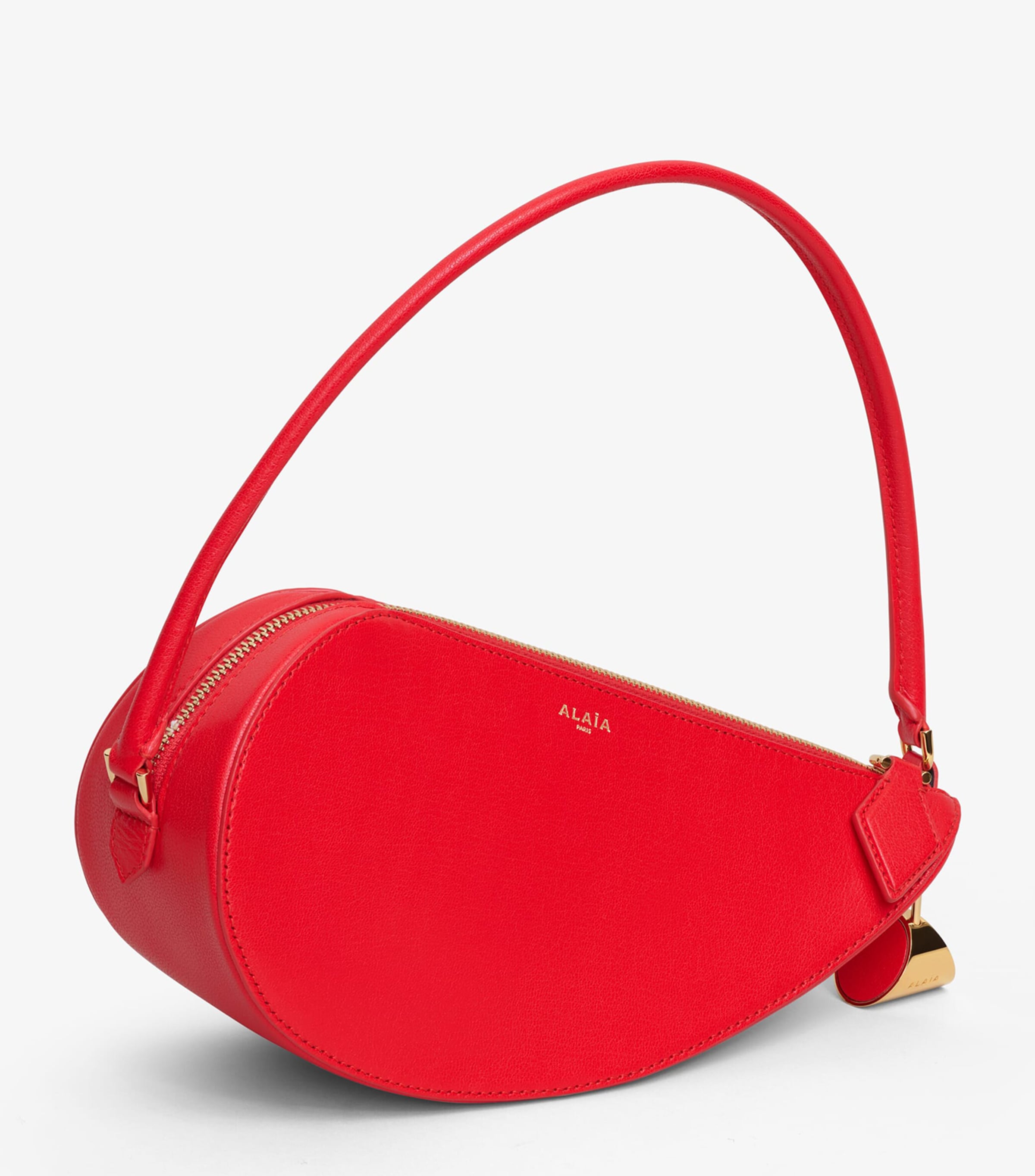 Alaïa Leather Le Demi-Coeur Shoulder Bag Rouge Vif Image 3