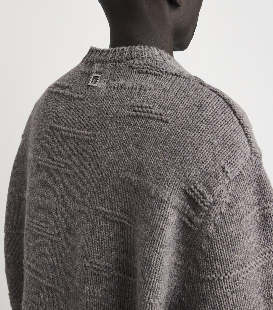 Wool Embroidered Sweater GREY Image 6