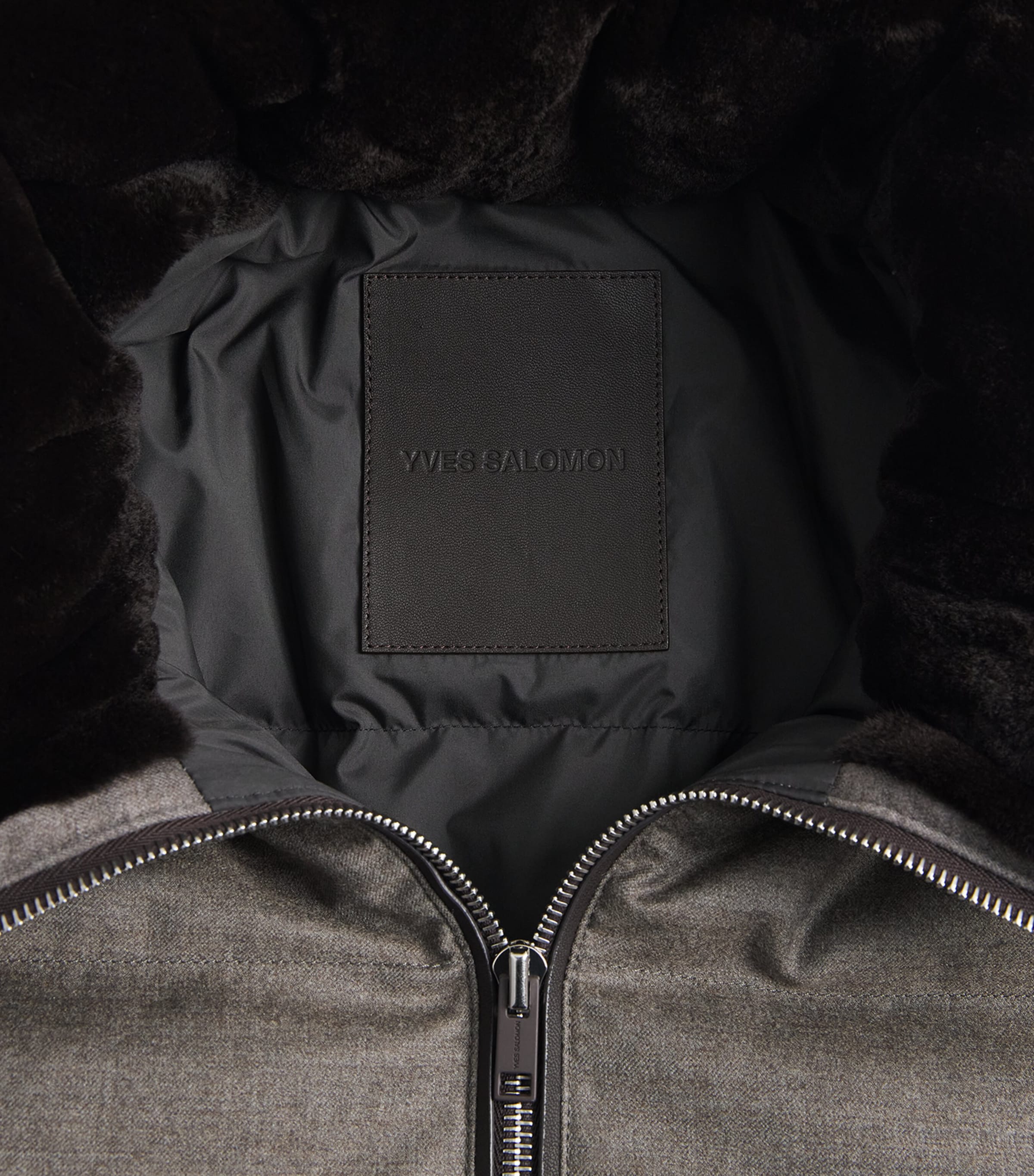 Yves Salomon Mens Down Wool-Silk Hooded Parka Roche Image 6