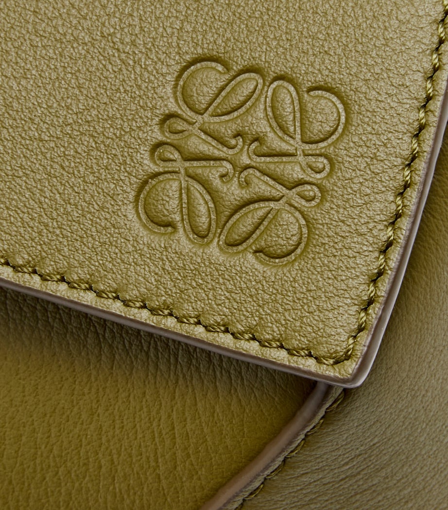 Small Leather Puzzle Edge Belt Bag OLIVE Image 6