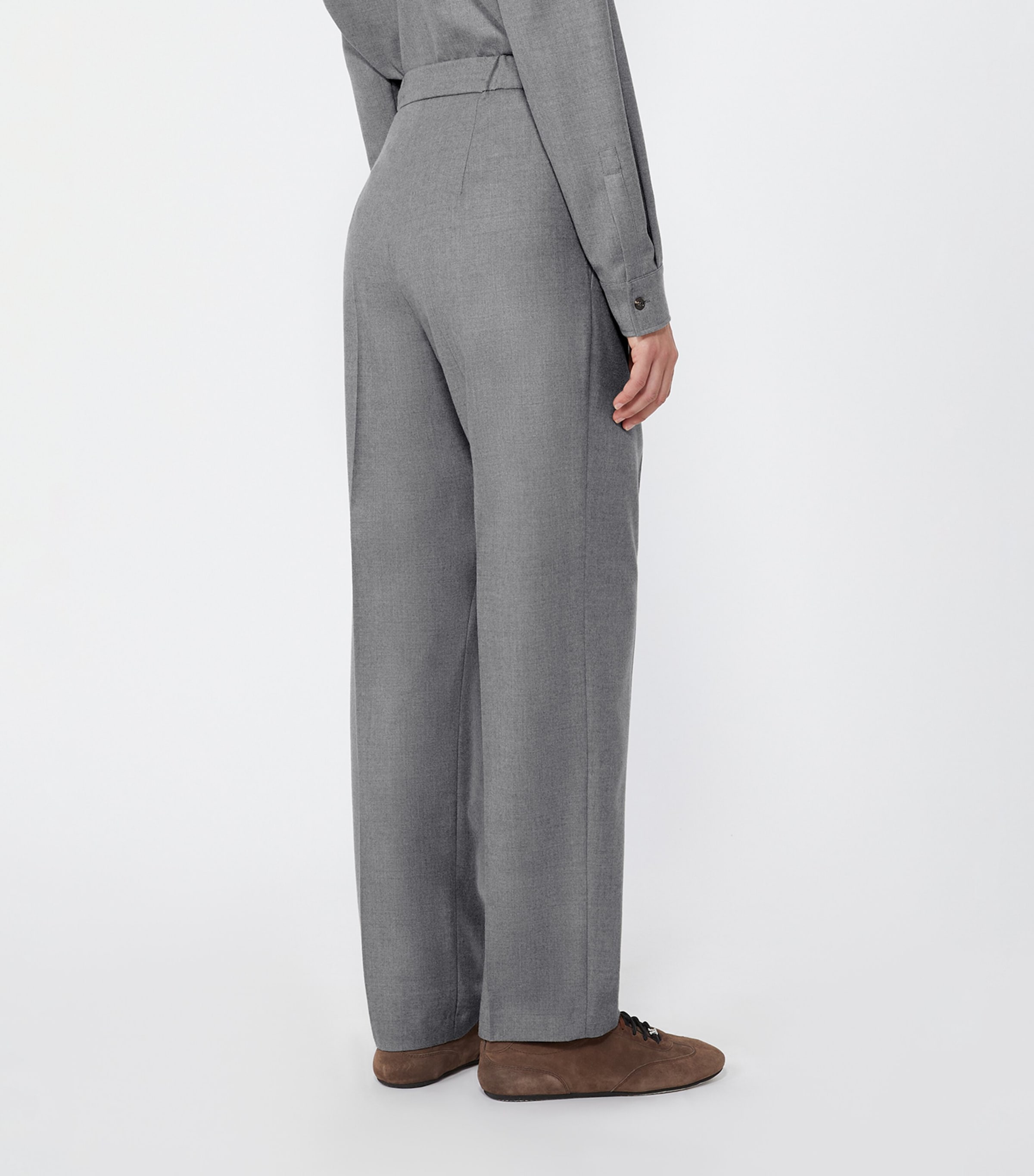 Max Mara Womens Cashmere Drawstring Straight Trousers Medium Grey Image 4