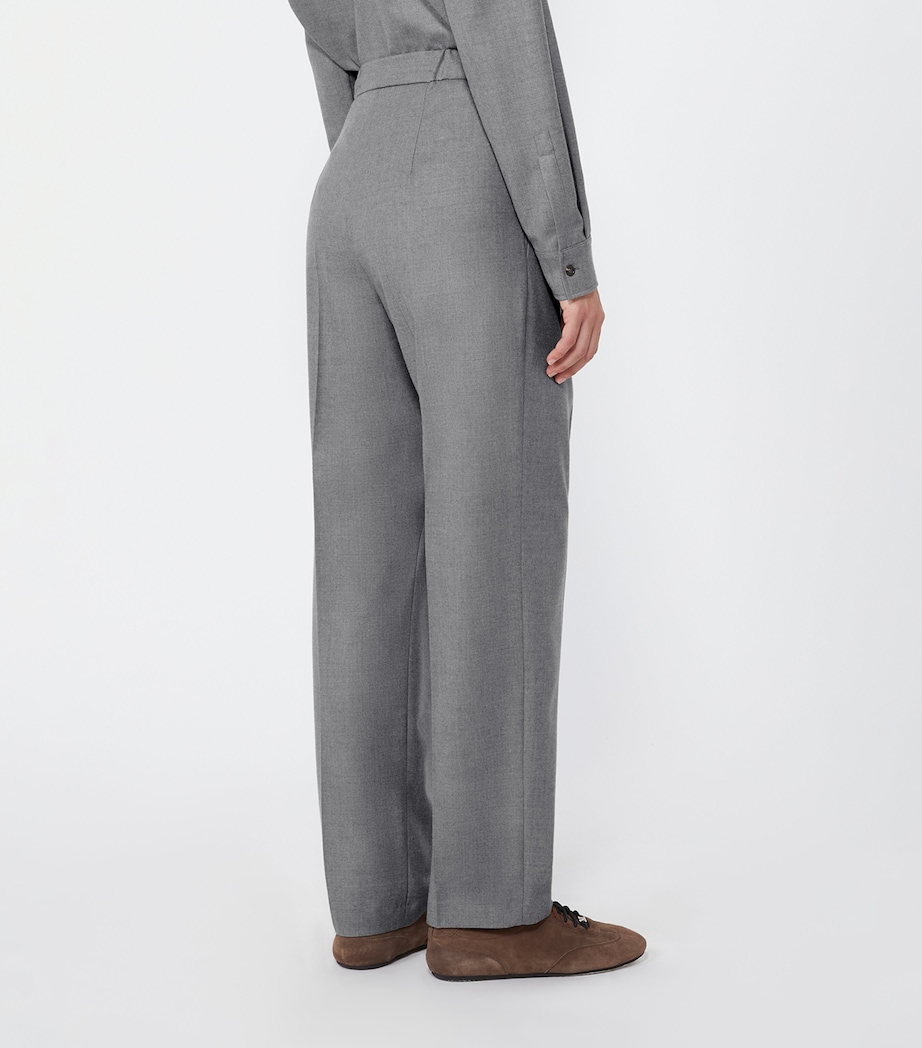 Max Mara Womens Cashmere Drawstring Straight Trousers Medium Grey Image 4