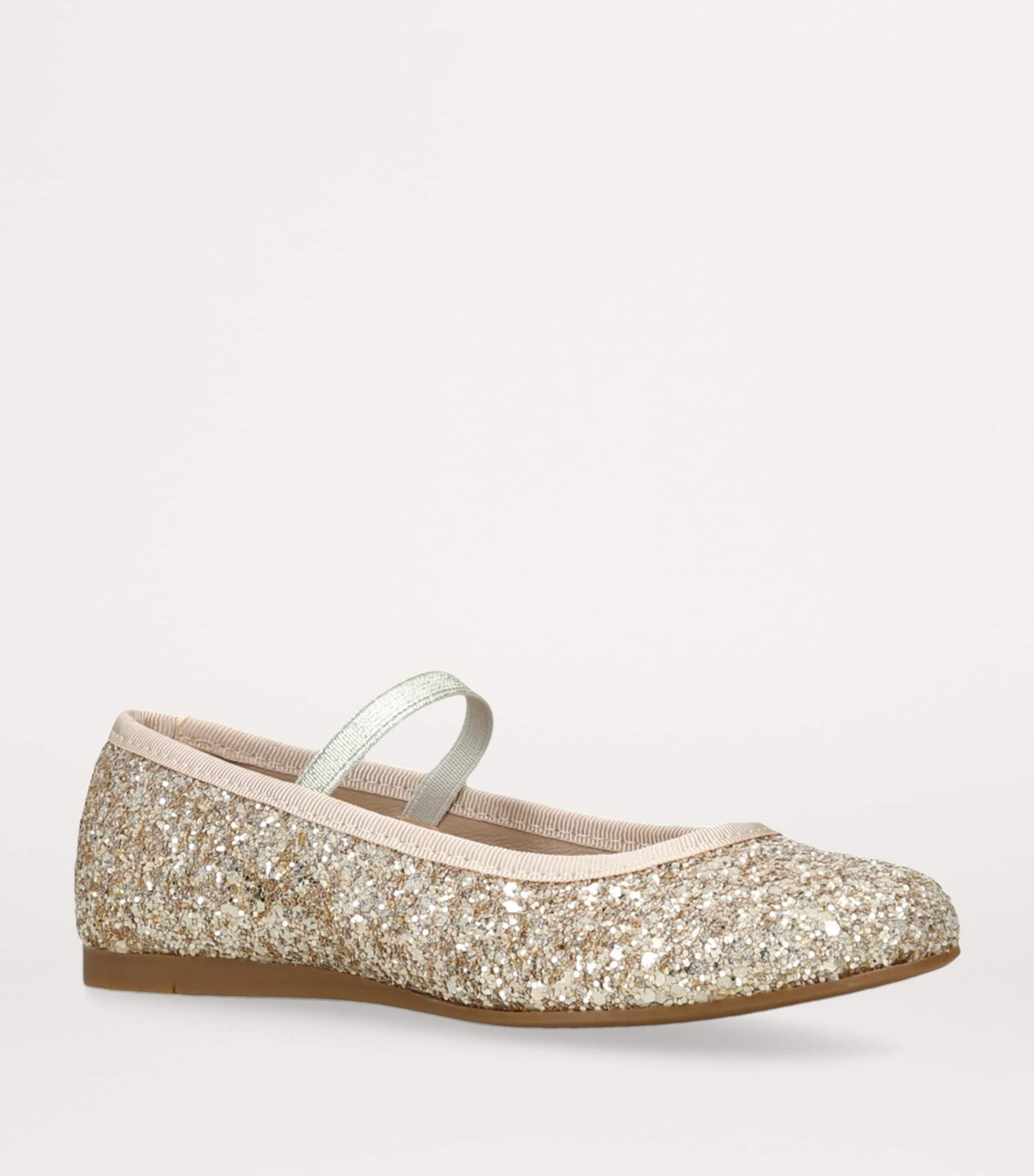 Leather Glitter Bug Ballet Flats SILVER Image 3