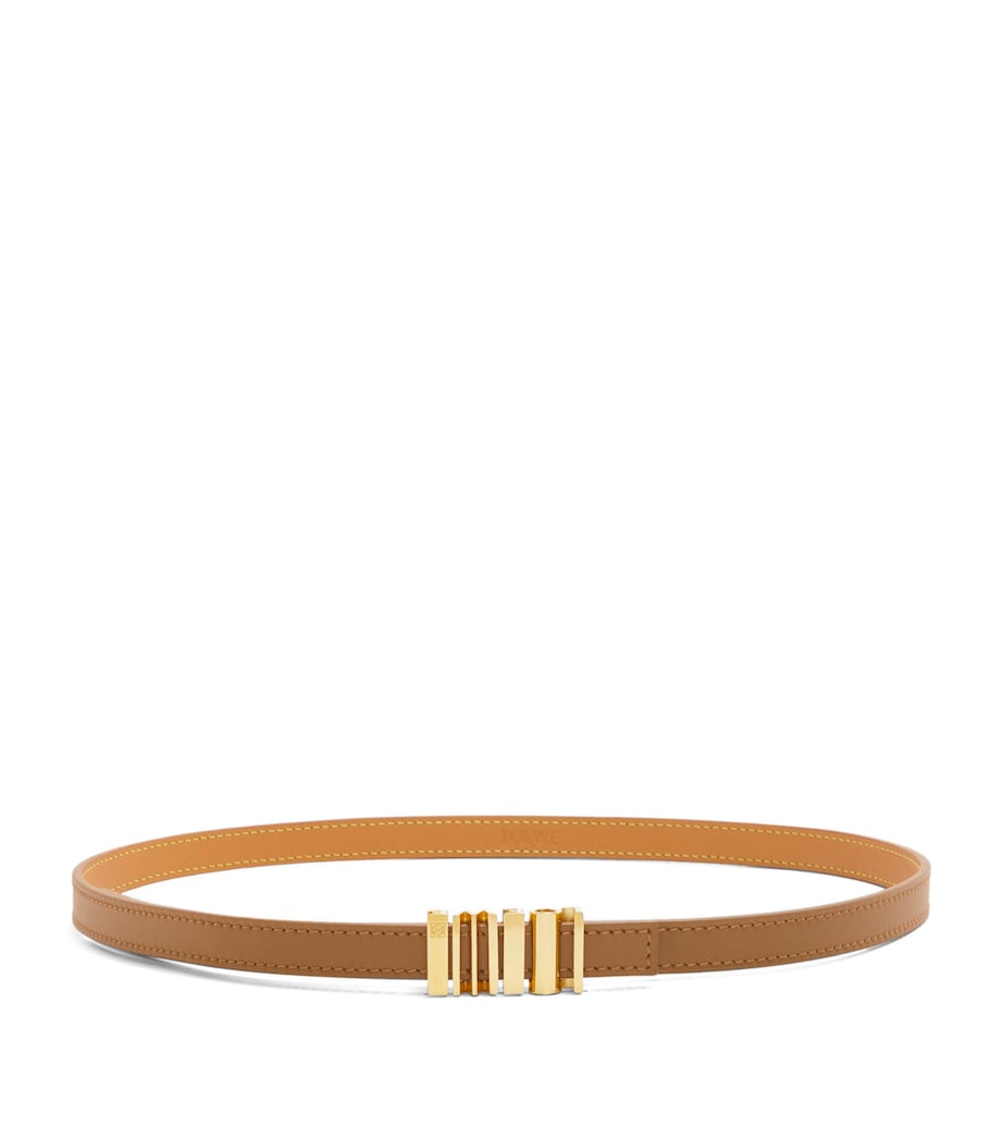 Leather Graphic Belt OAK/GOLD Image 1