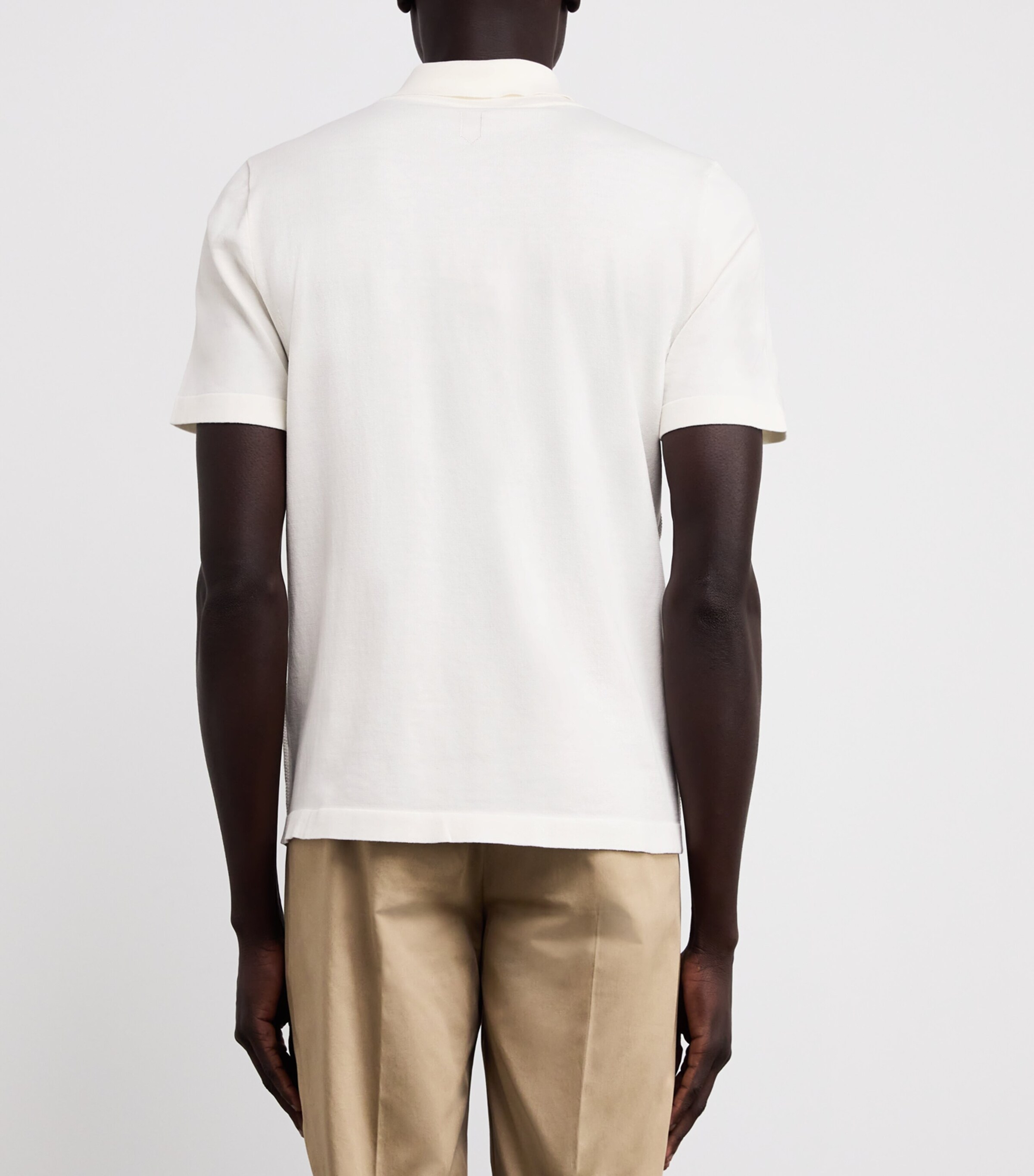 Canali Mens Cotton Zip-Up Polo Shirt Image 4