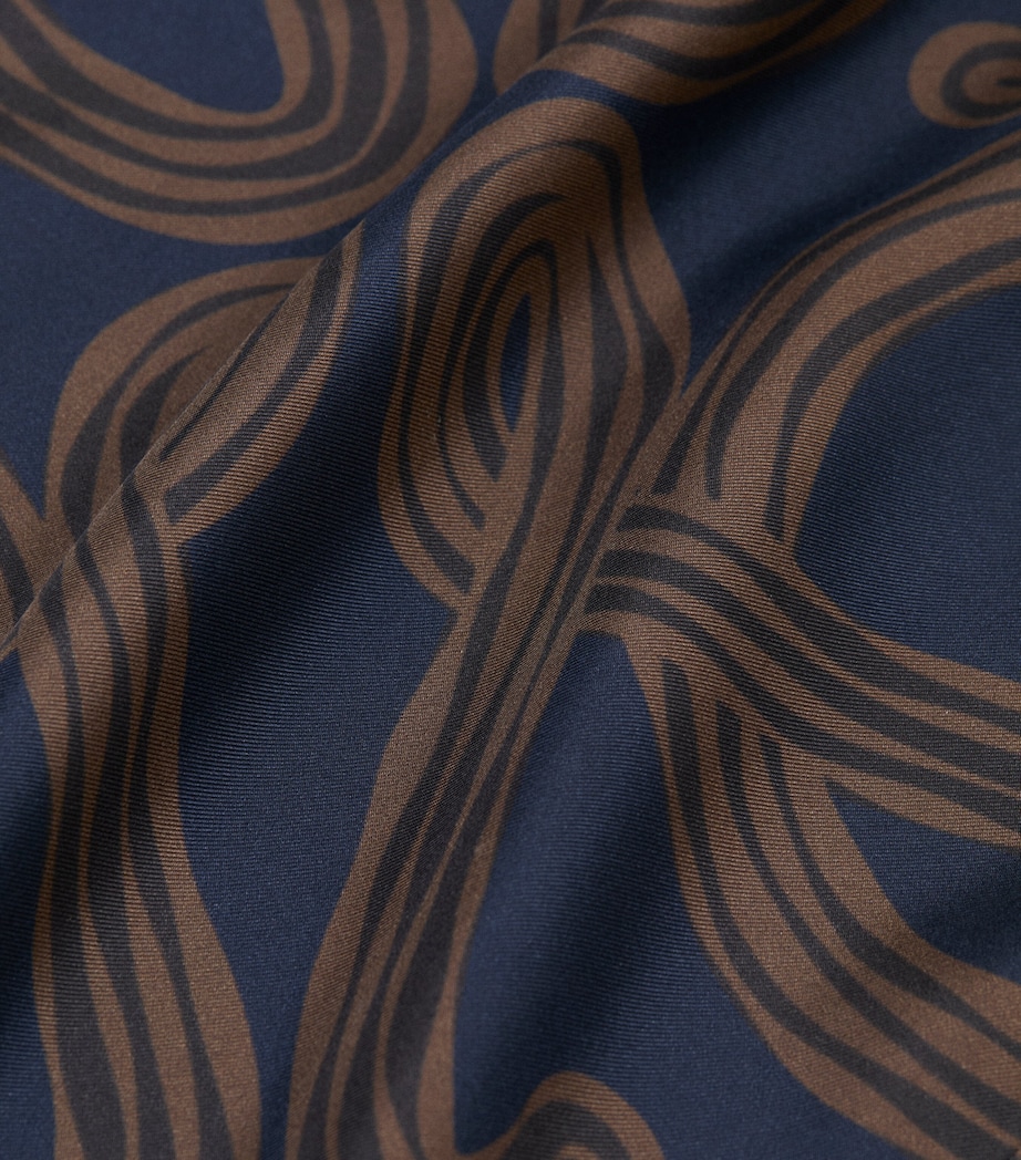LOEWE Mens x Paula’s Ibiza Silk Anagram Shirt Navy/brown Image 6