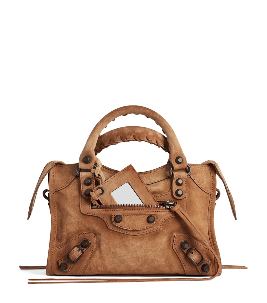 Balenciaga Mini Waxed Suede Le City Top-Handle Bag Image 1