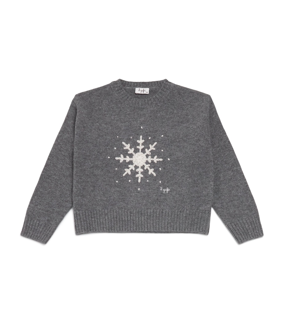 Virgin Wool Snowflake Sweater (2-14 Years) 085ASPHALT GREY Image 1