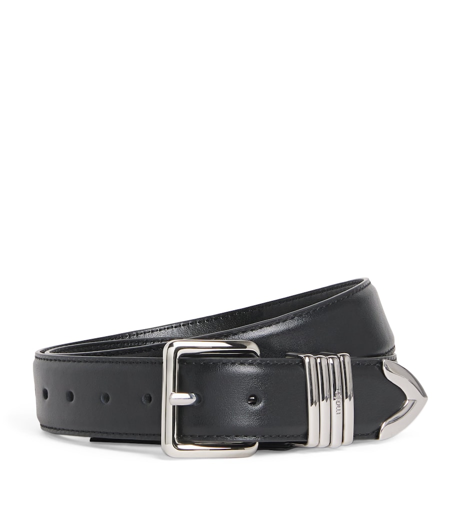 Leather Multi-Ring Belt BLACK Image 1