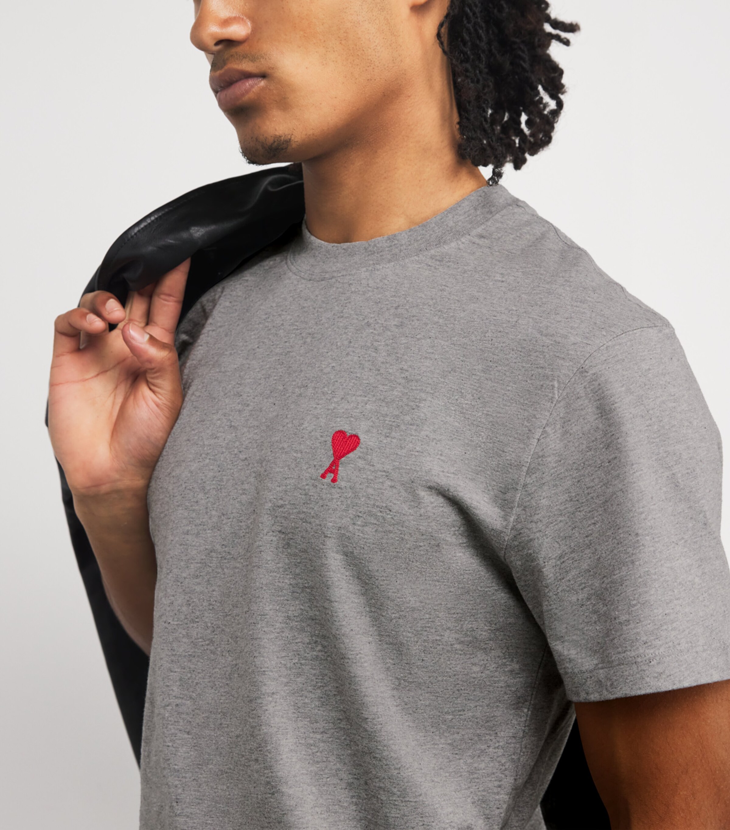 Cotton Logo T-Shirt 0951 HTHER ASH GRY Image 6