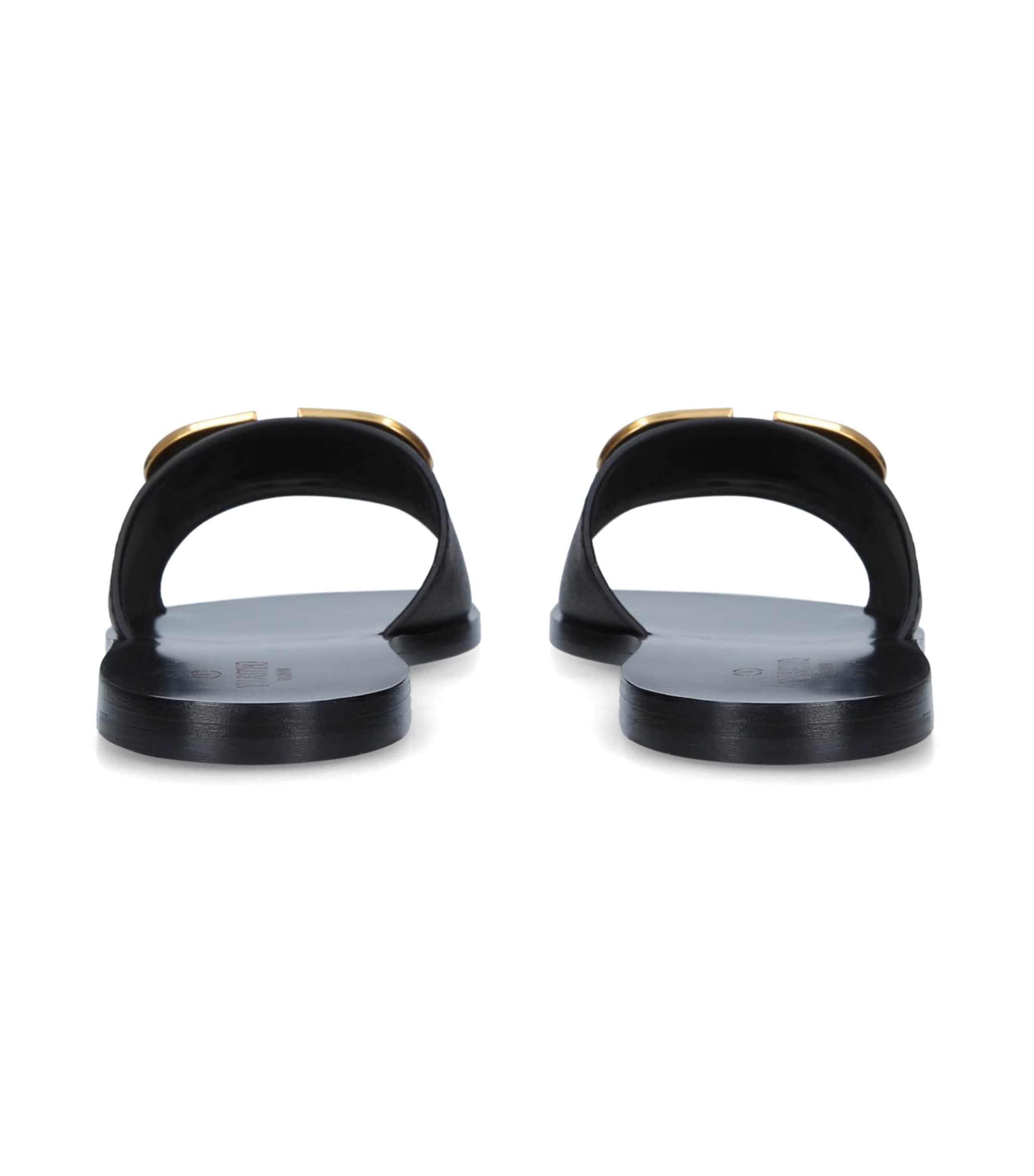 Valentino Garavani Leather Go Logo Sandals Black Image 5