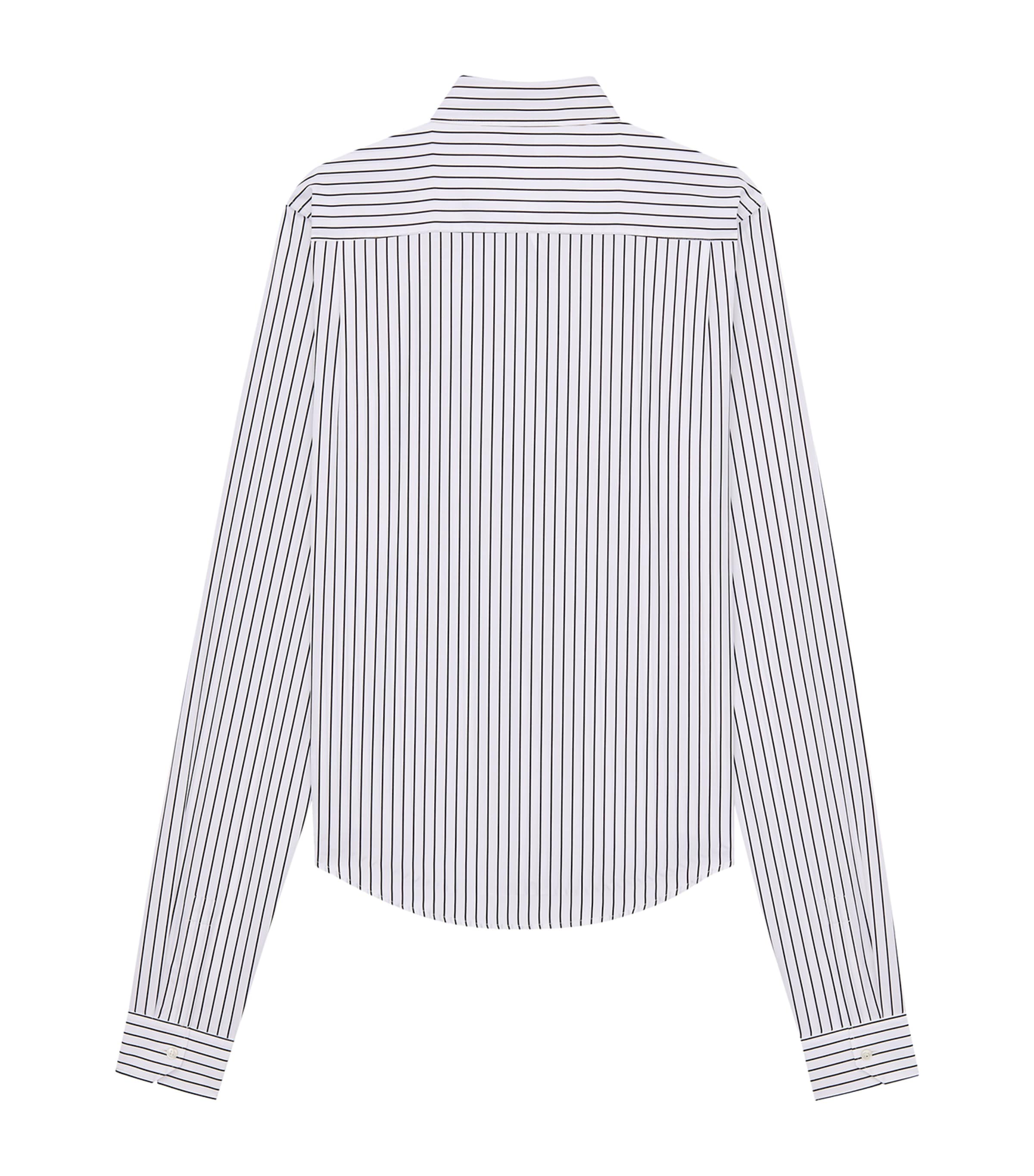 Saint Laurent Mens Cotton Striped Long-Sleeve Shirt Image 3
