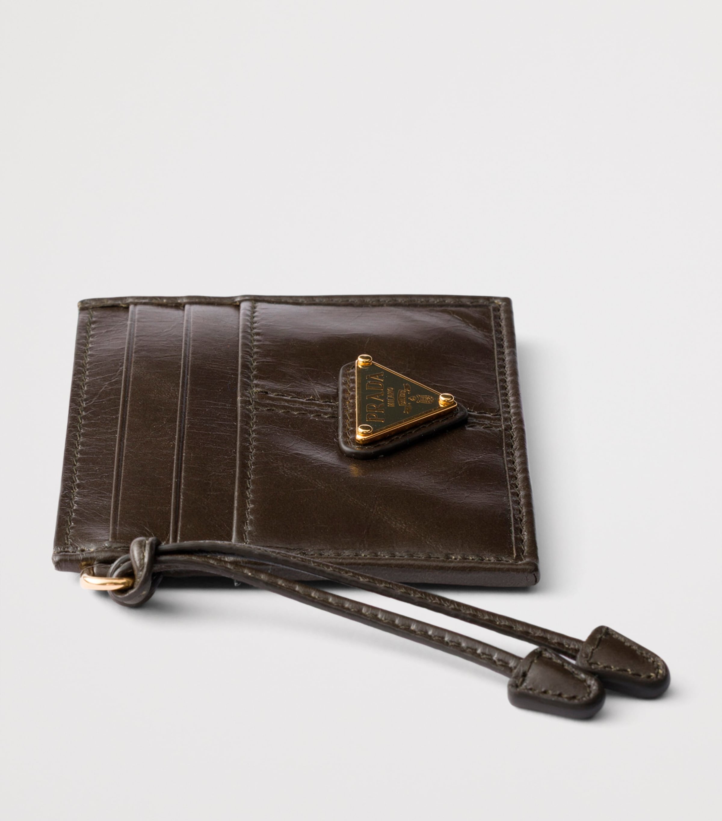Prada Leather Card Holder Green Image 2