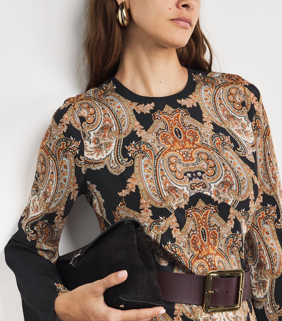 Silk-Blend Lupita Maxi Dress BLACK MULTI Image 4