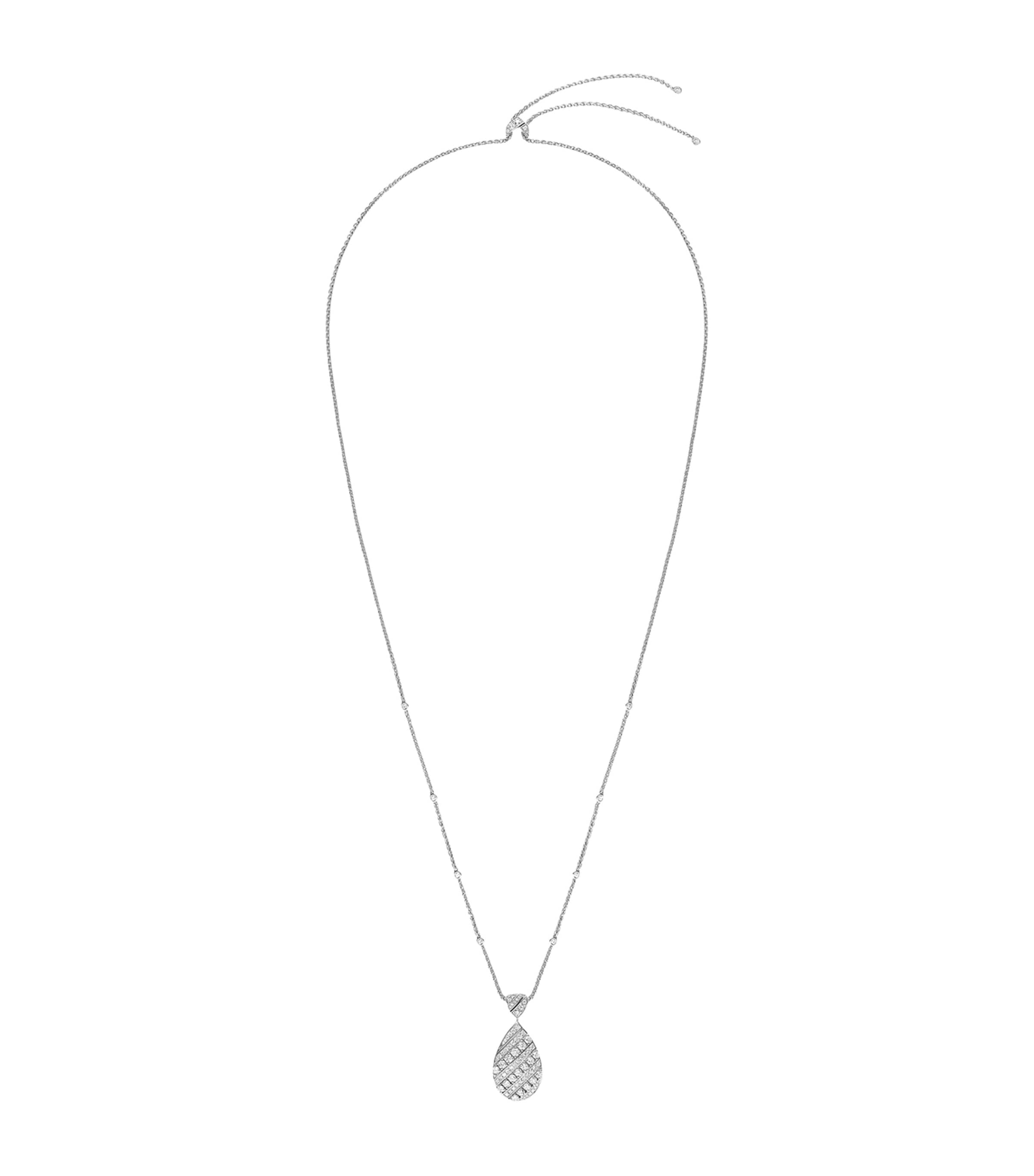 Chaumet White Gold And Diamond Joséphine Aigrette Pendant Necklace In Grey