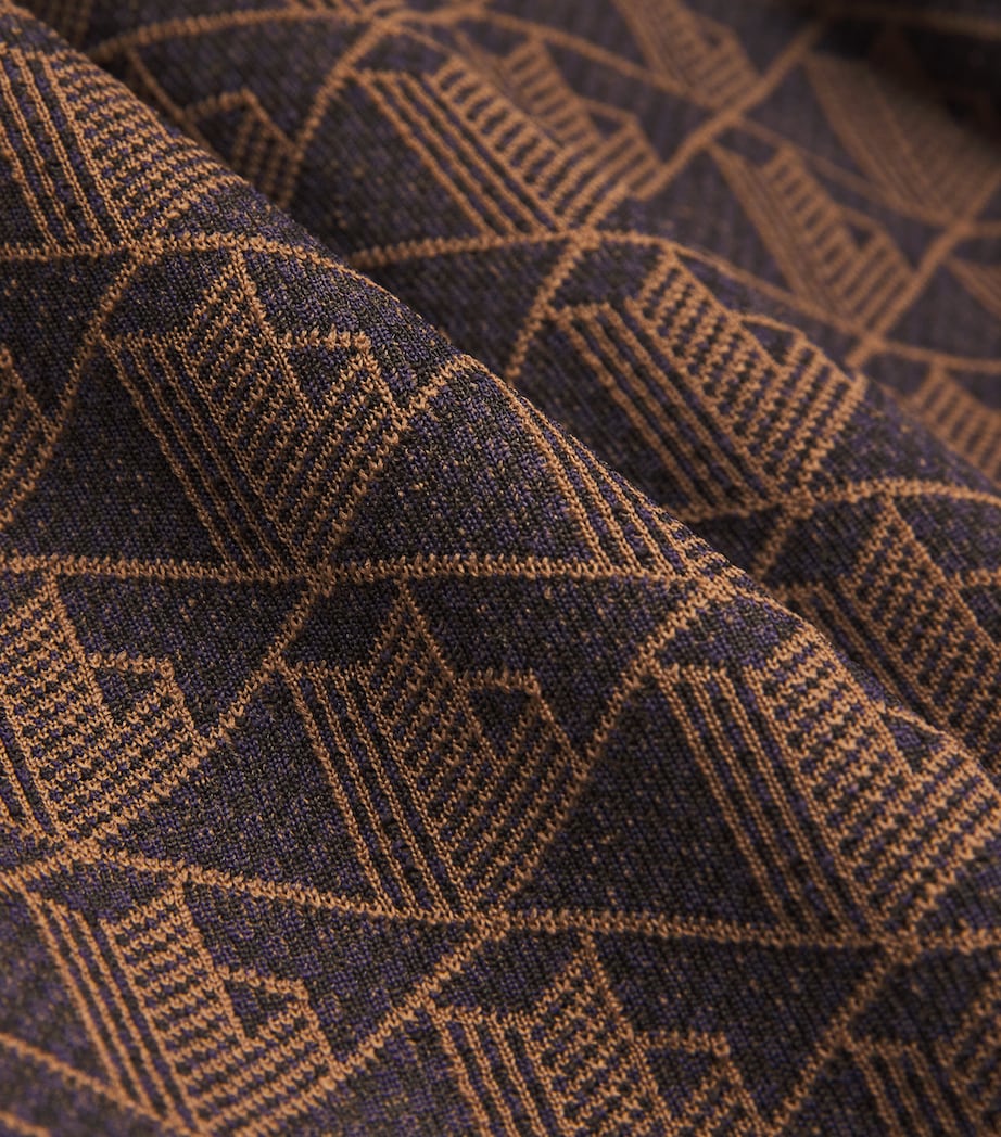 Jacquard Logo Polo Shirt BROWN Image 5