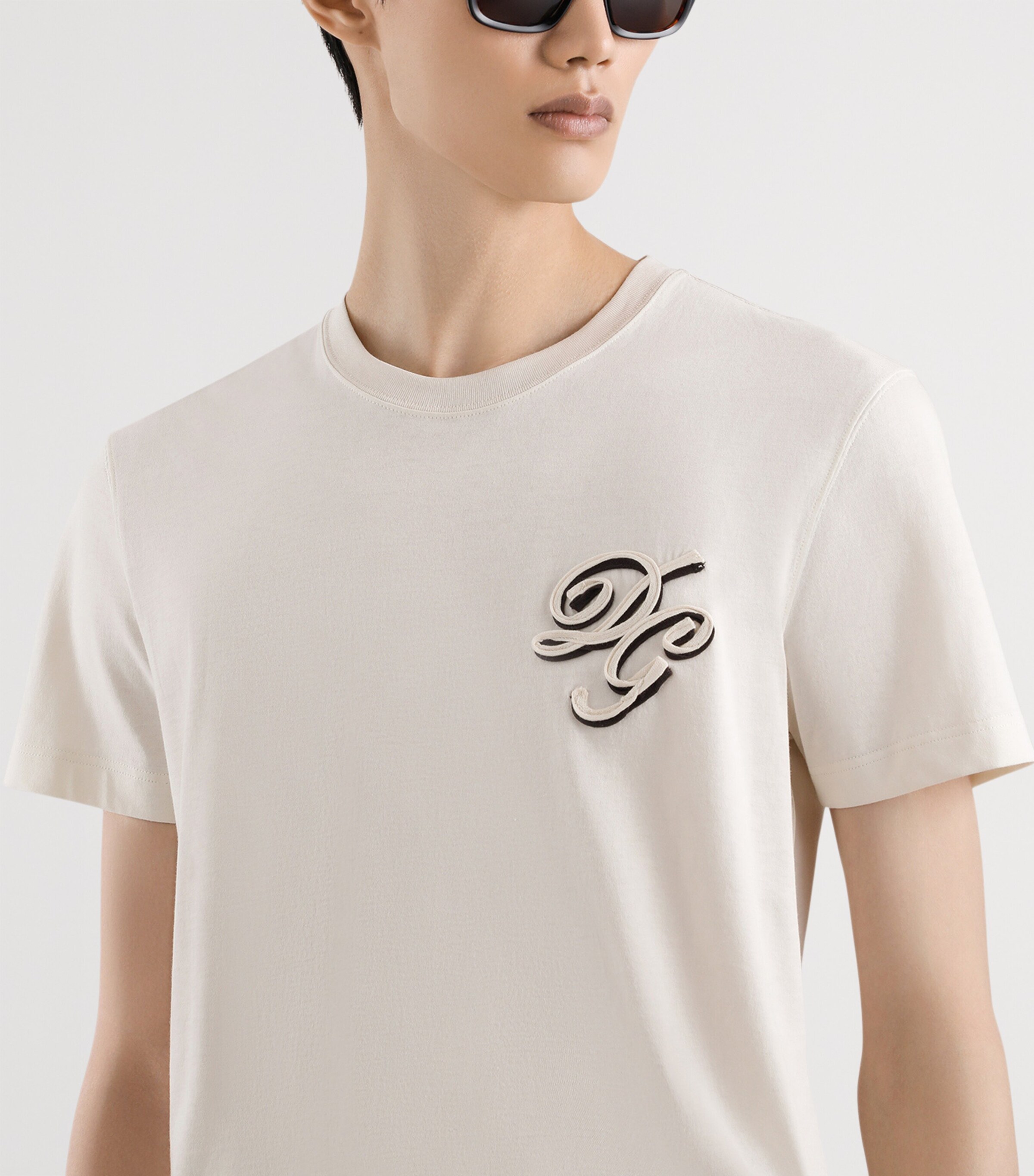 Cotton Logo T-Shirt A4567-CREAM Image 2