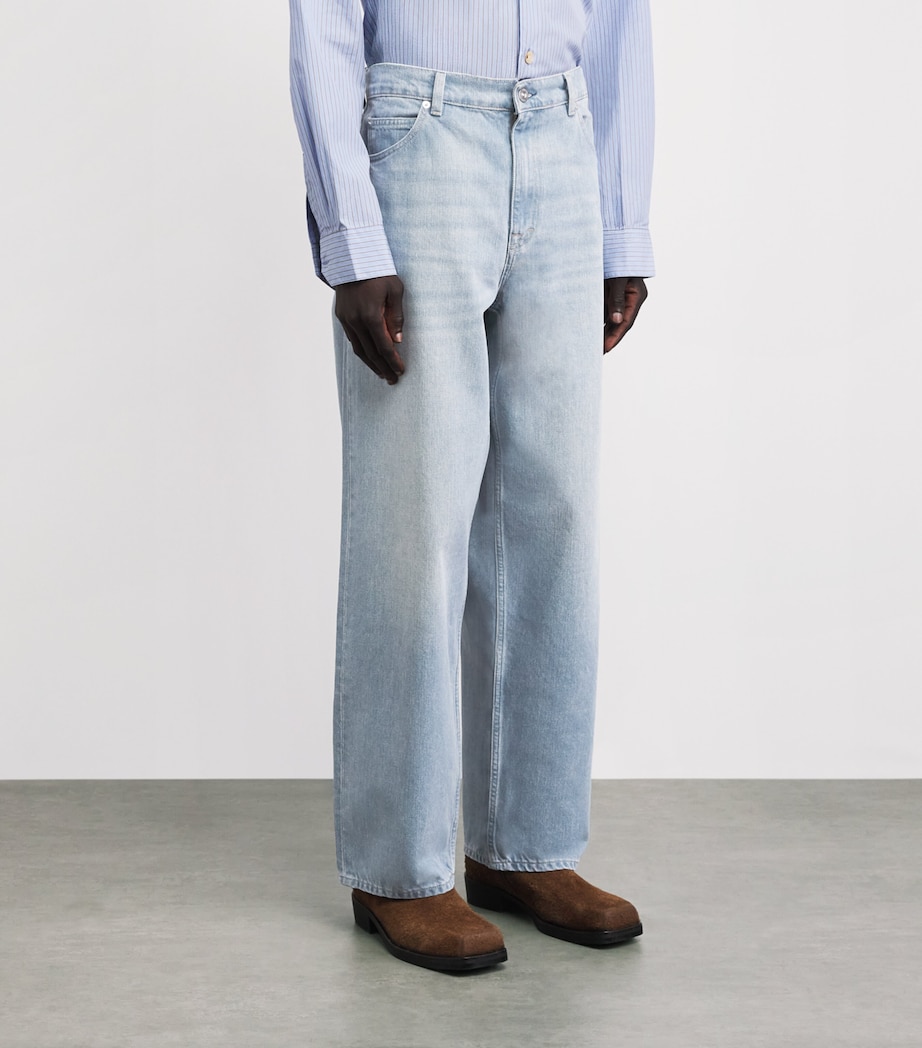 Our Legacy Mens Vast Cut Wide-Leg Jeans Pale Coast Wash Image 4