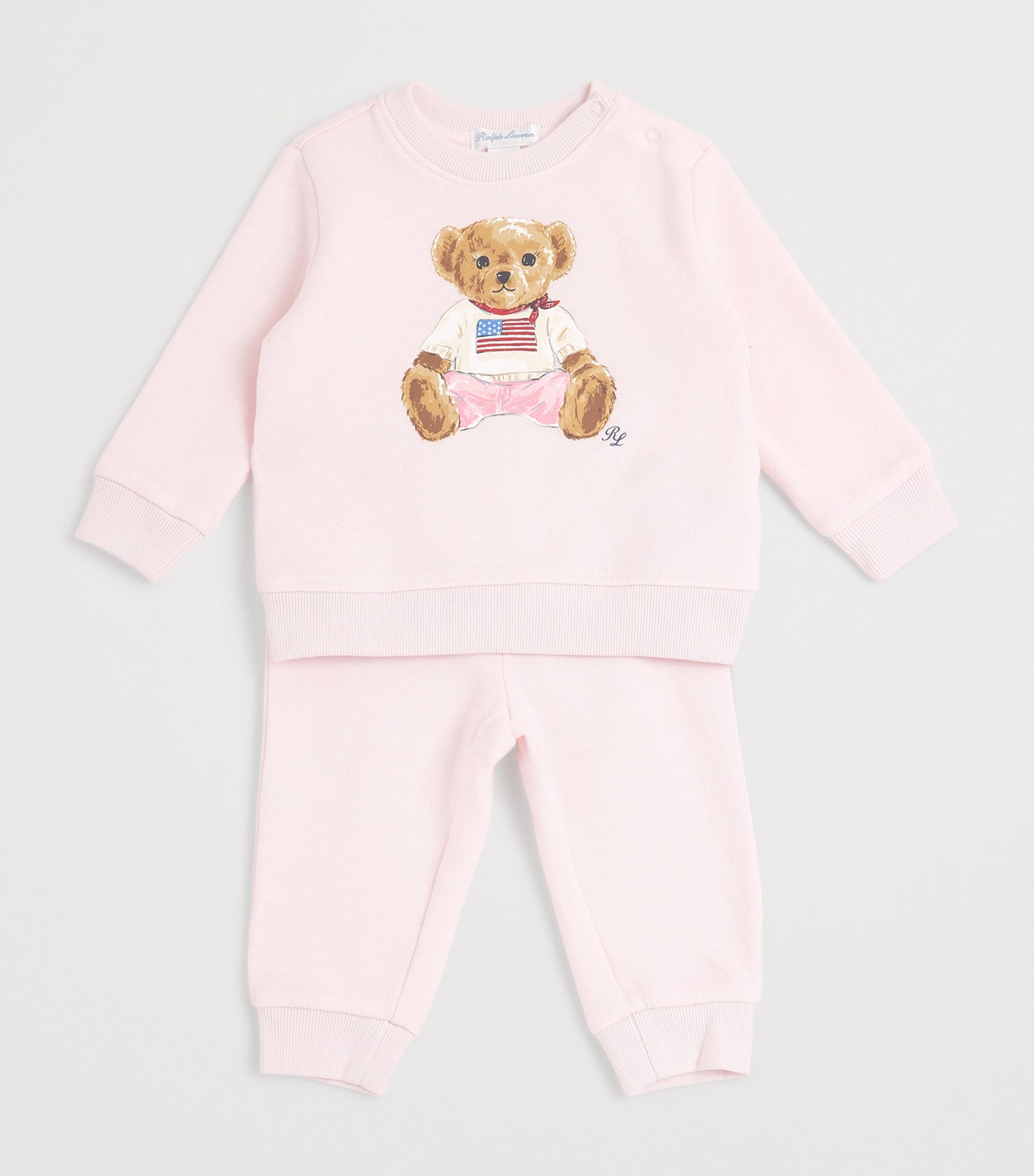 Cotton-Blend Bear Sweatshirt and Sweatpants Set (3-24 Months) PINK Image 3