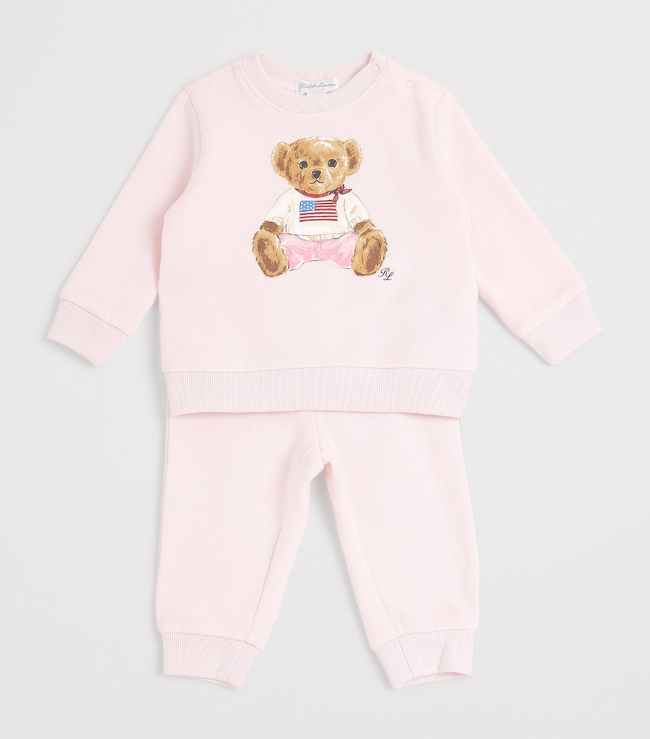 Cotton-Blend Bear Sweatshirt and Sweatpants Set (3-24 Months) PINK Image 3