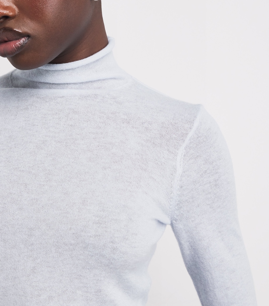 Cashmere Sheer Rollneck Top PEARL Image 6
