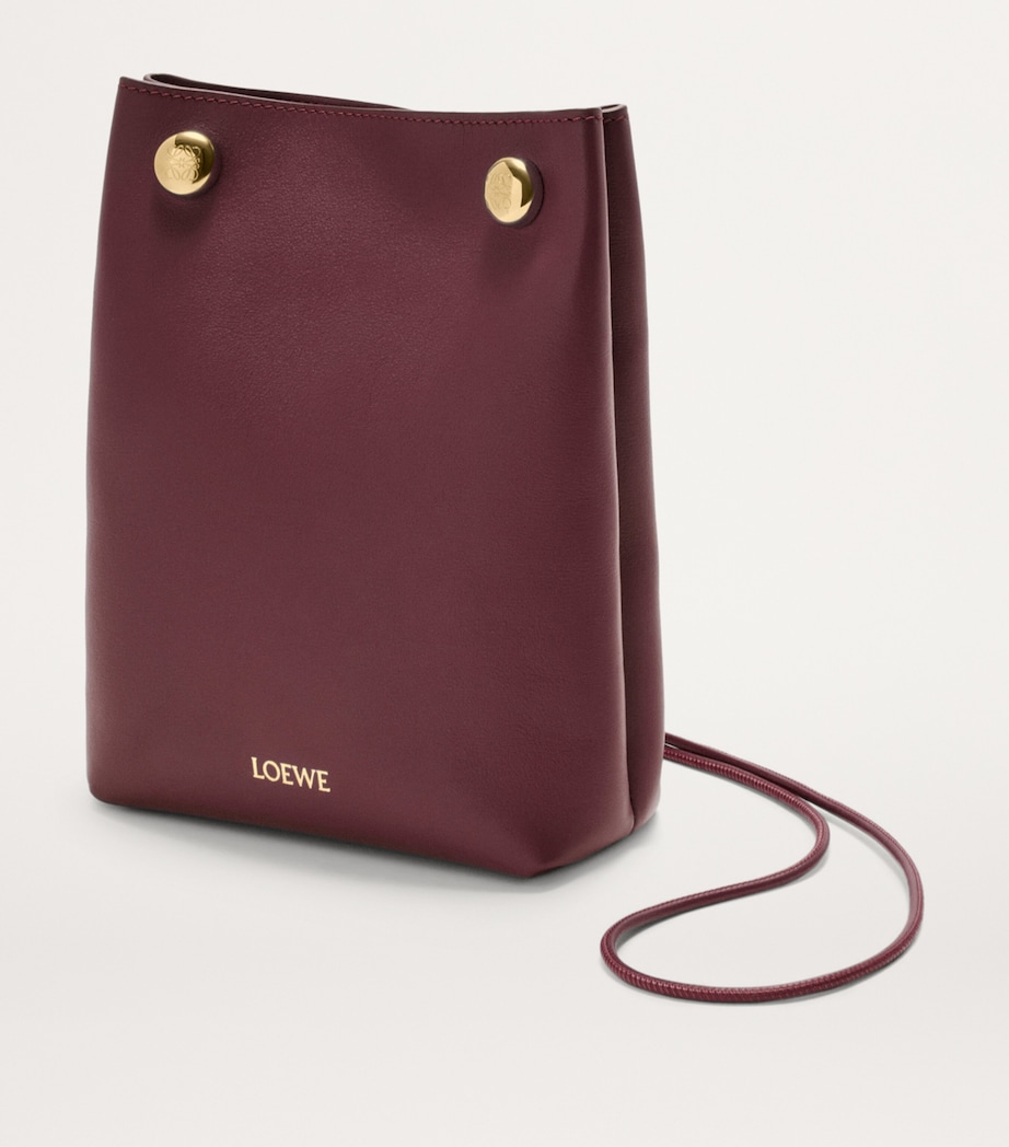 Leather Pebble Cross-Body Bag DARK BURGUNDY Image 2