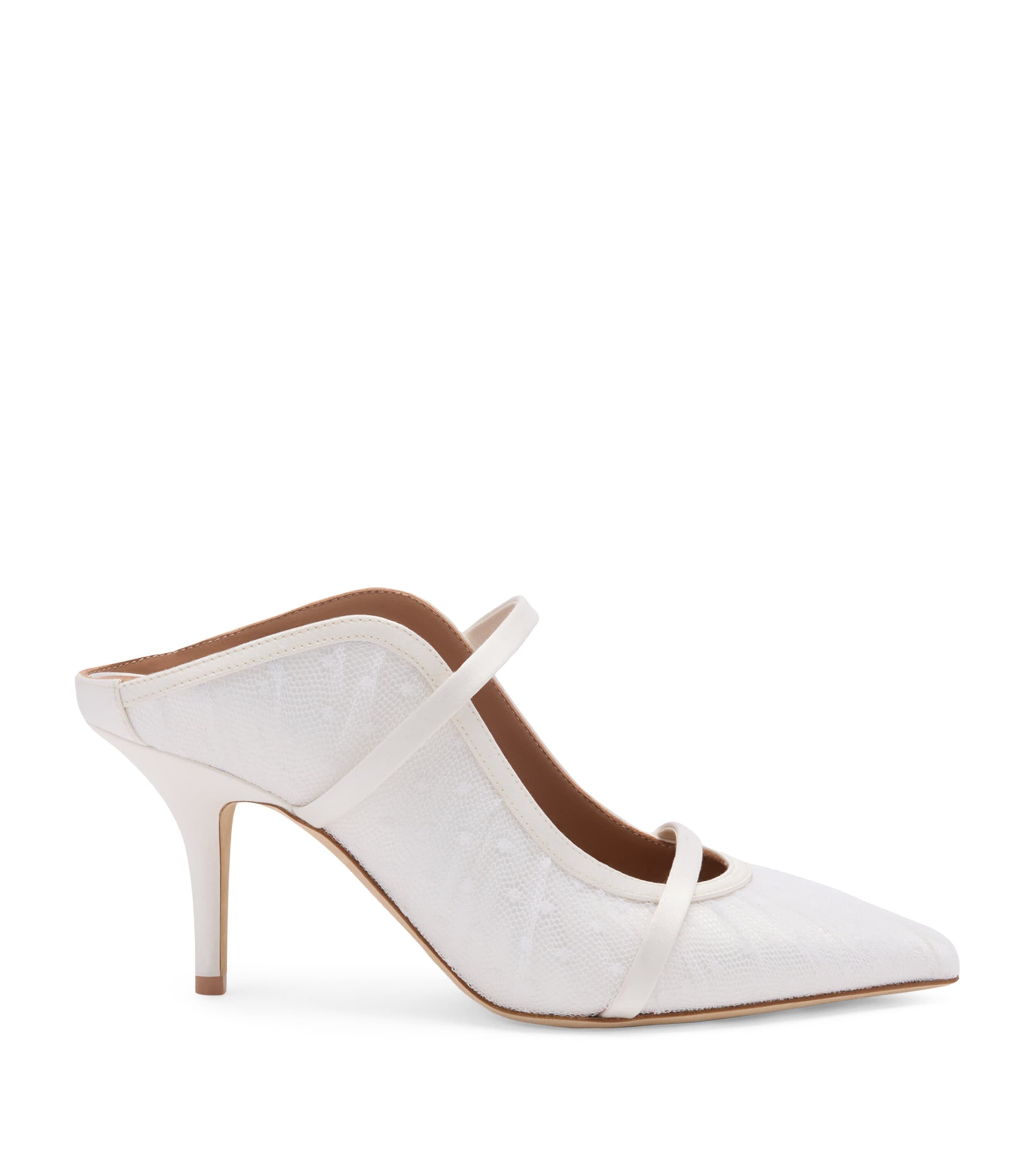 Malone Souliers Maureen 70 Mules In Nappa Leather In White