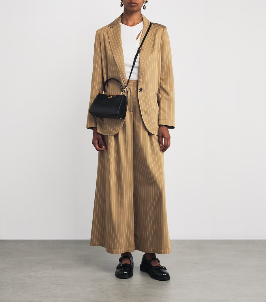 Pinstripe Single-Breasted Blazer OCHRE Image 2