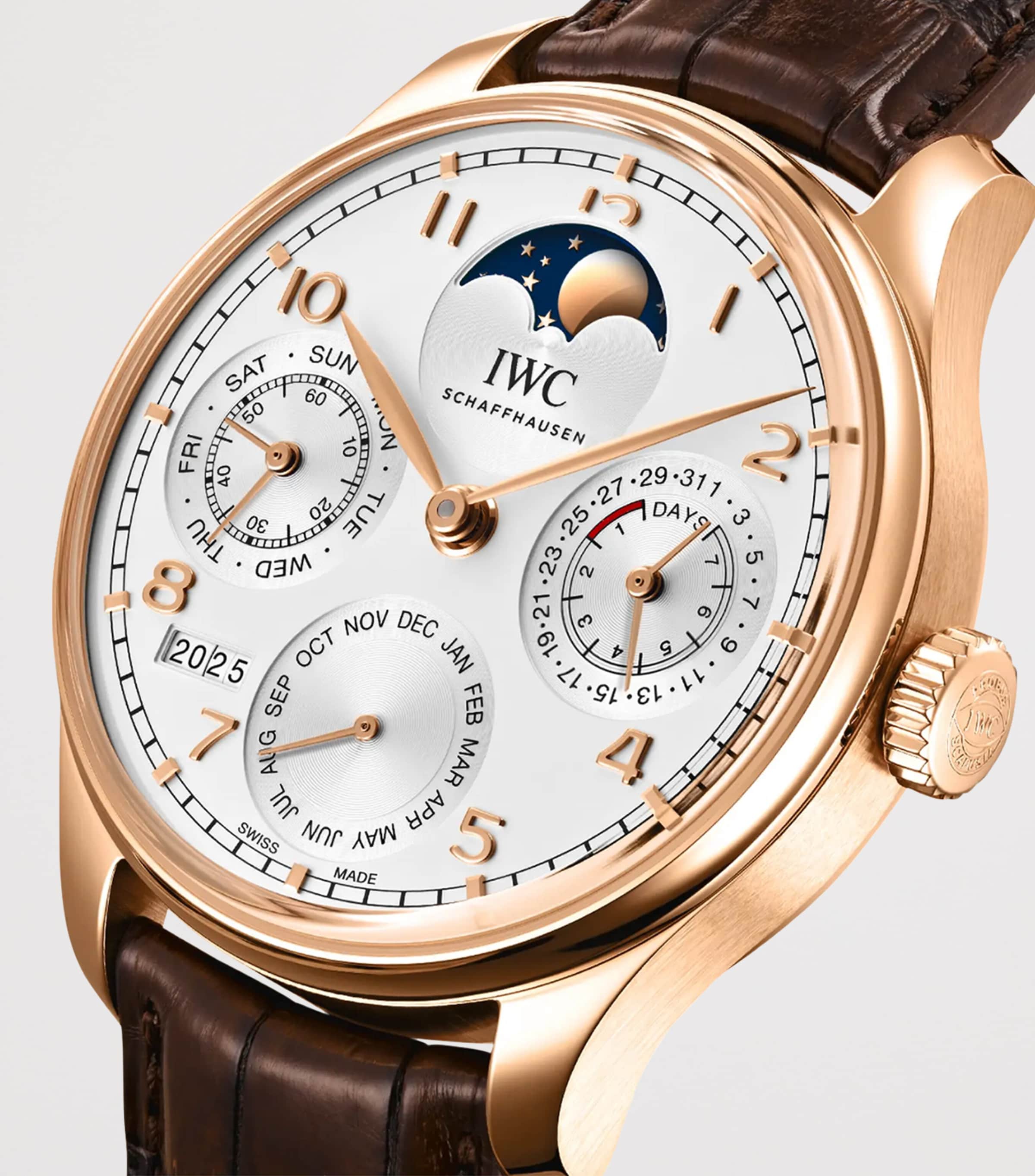 Yellow Gold Portugieser Perpetual Calendar Watch 44mm SILVER Image 5