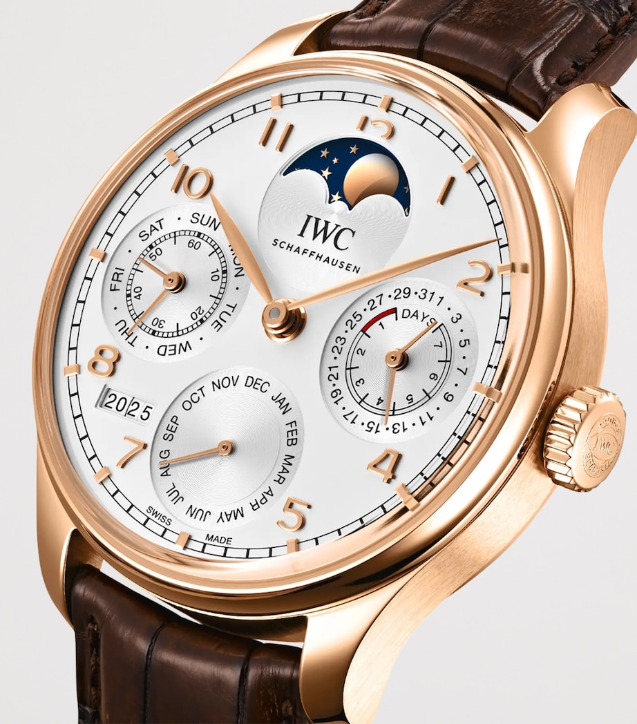 Yellow Gold Portugieser Perpetual Calendar Watch 44mm SILVER Image 5