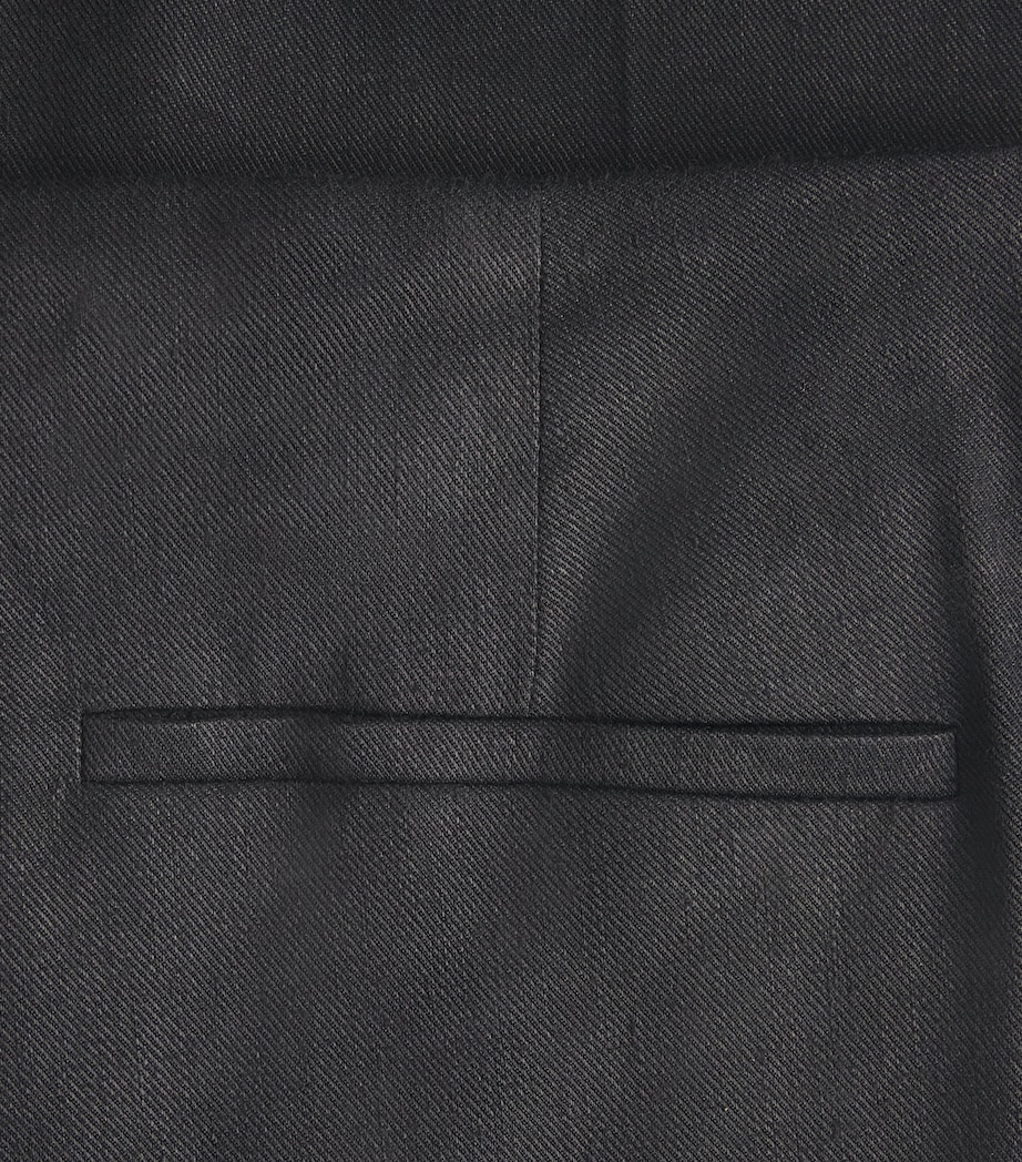 Theory Womens Linen-Blend Capri Trousers Black Image 6