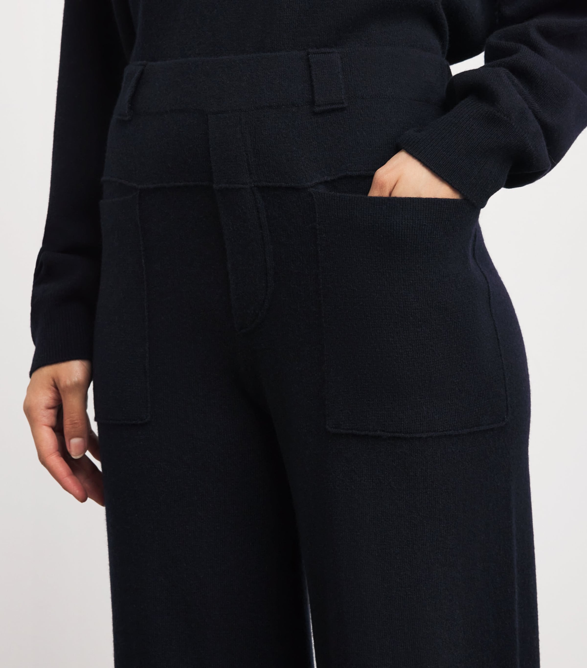 Wool-Cashmere Straight Trousers 14/14 NAVY Image 6