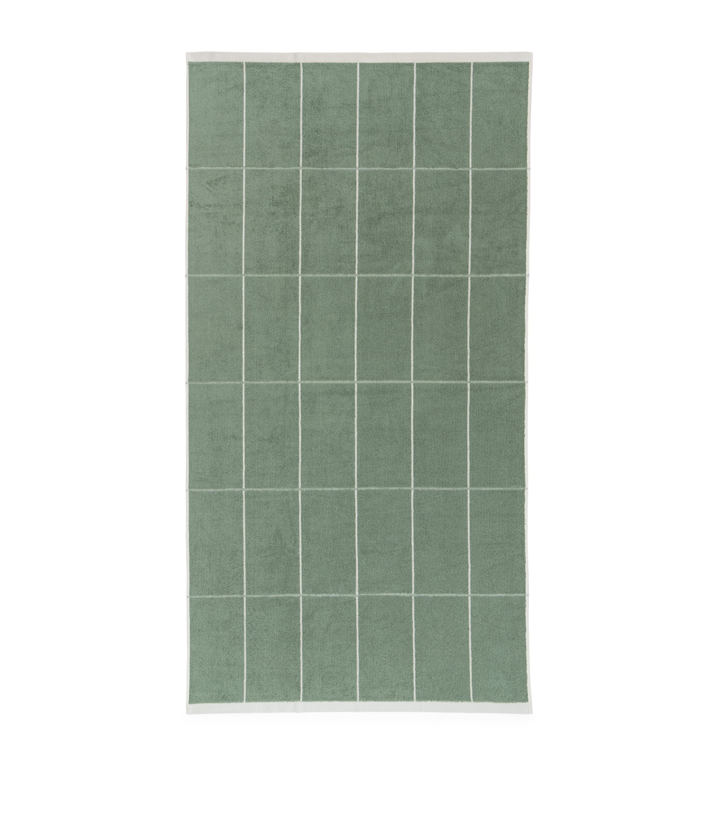 Check Miles Beach Towel (90cm x 170cm) SAGE / CHALK Image 2