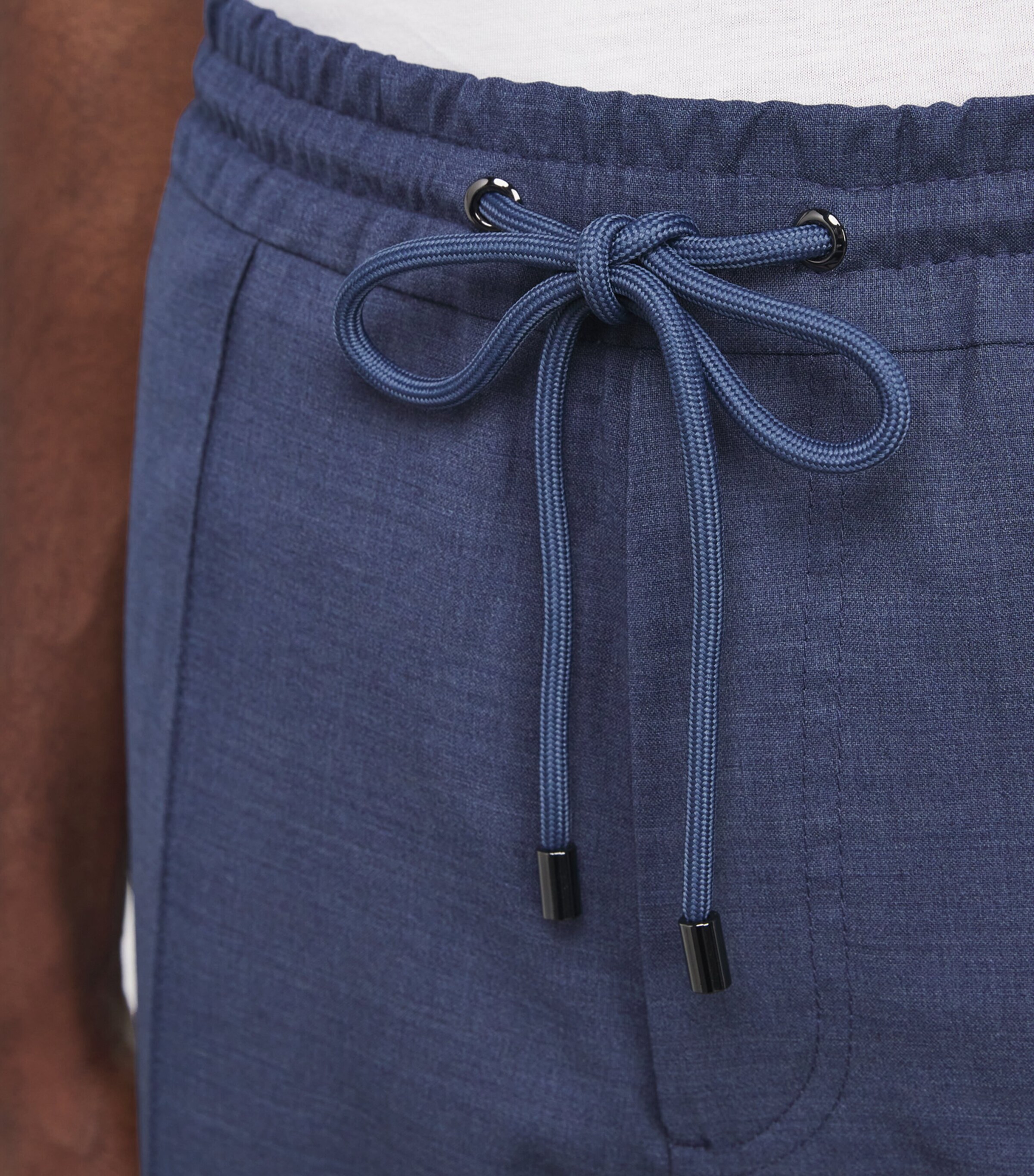 Wool Drawstring Trousers 08 BLU Image 6