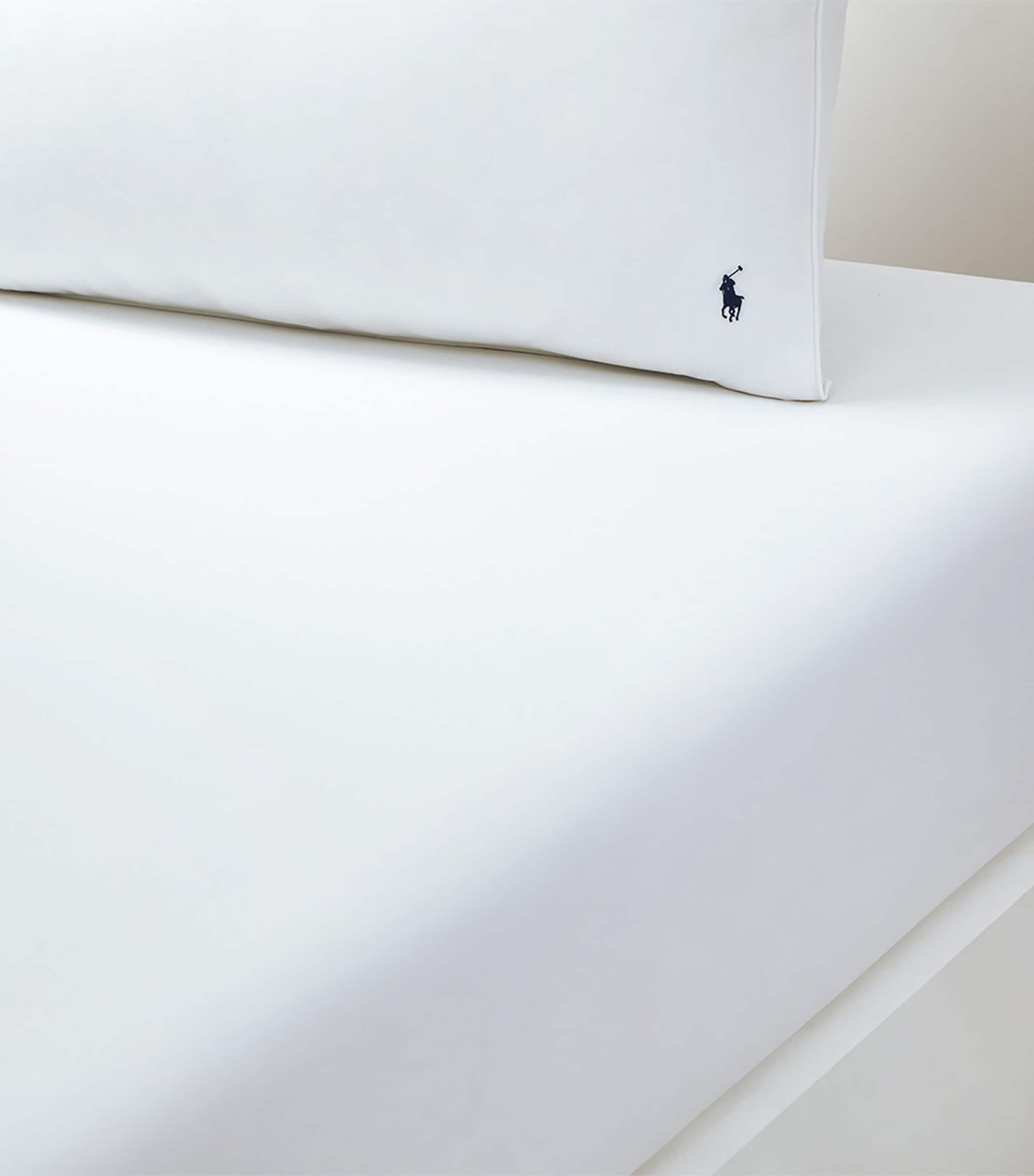 Ralph Lauren Home Polo Player Euro King Fitted Sheet (160cm x 200cm) White Image 2