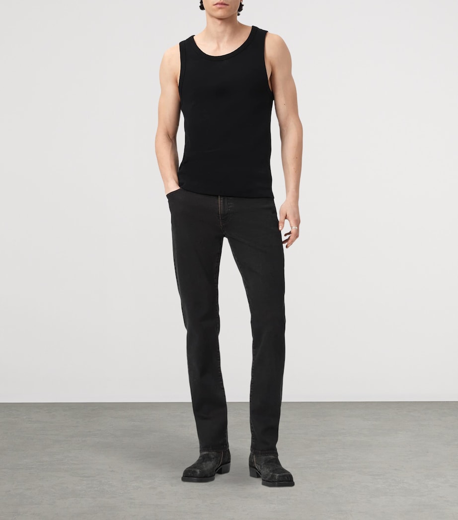 AllSaints Mens Sid Skinny Jeans Overdyed Brown Image 6