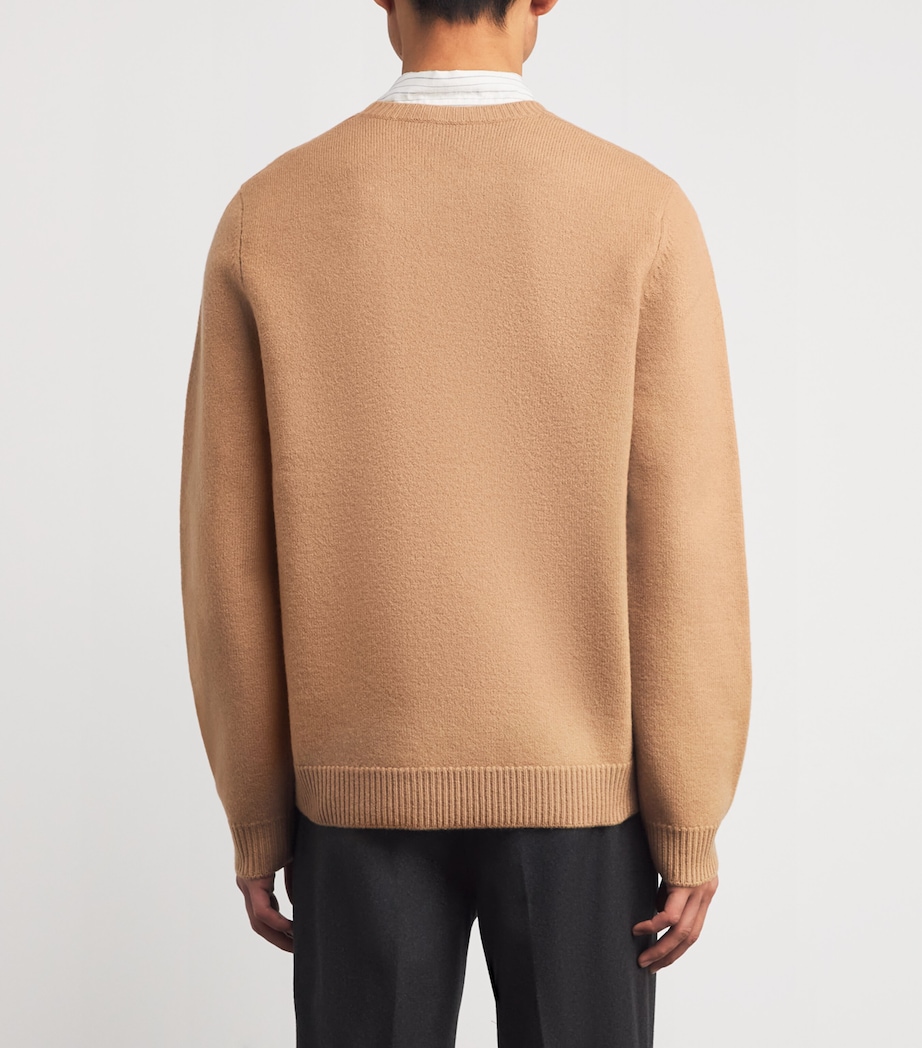 Merino Wool Edward Logo Sweater CAB CAMEL Image 4