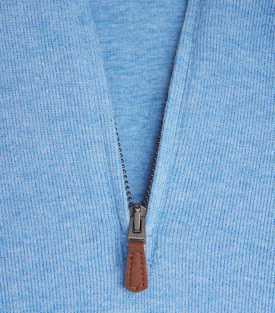 Cotton Quarter-Zip Sweater BLUE Image 5