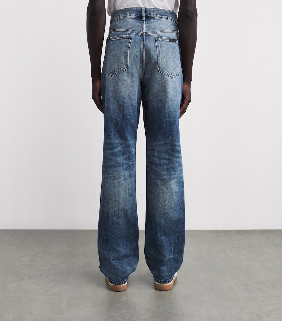 Distressed Straight Jeans CLASSIC BLUE Image 4