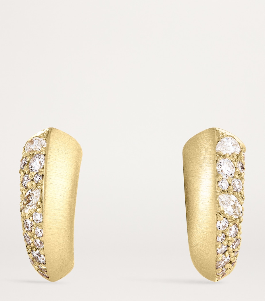 Yellow Gold and Diamond Alchemy Frankie Huggie Earrings YELLOW GOLD Image 3