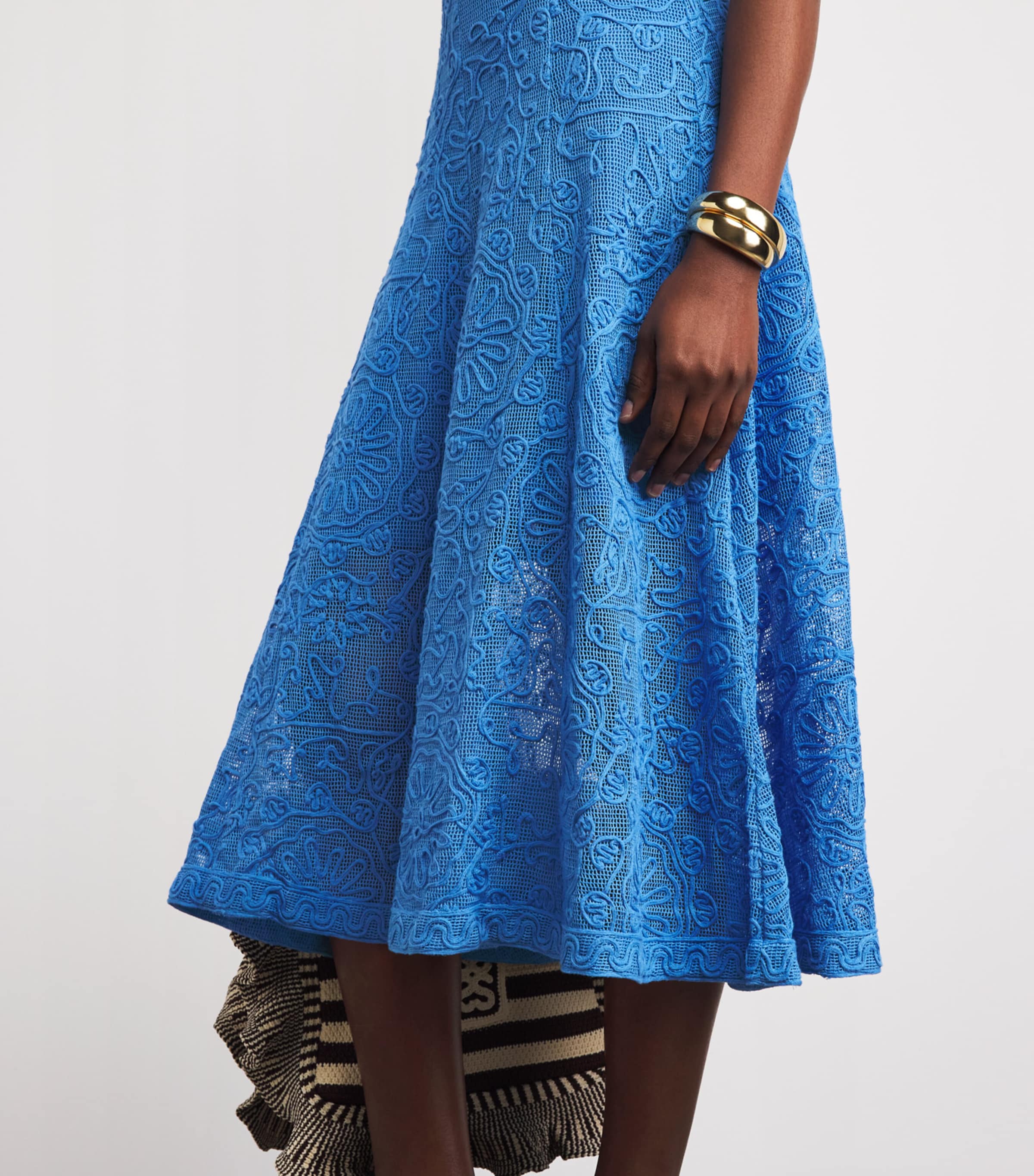 Maje Womens Guipure Lace Midi Dress Blue Image 5