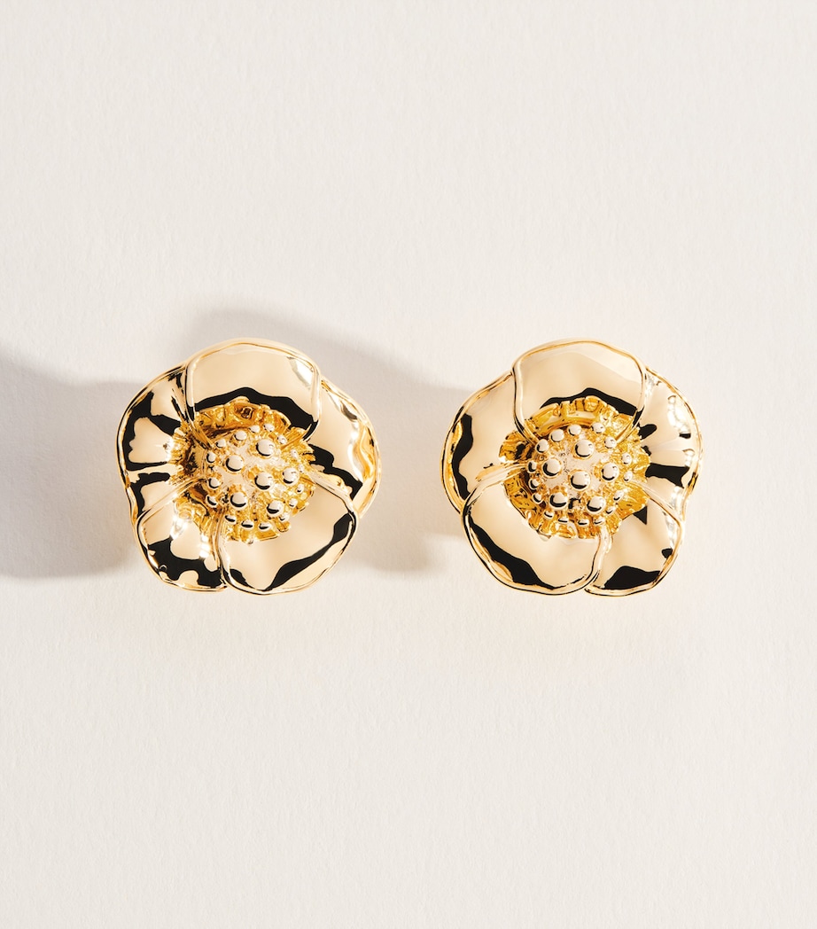 Carolina Herrera Floral Clip-On Earrings Gold Image 1