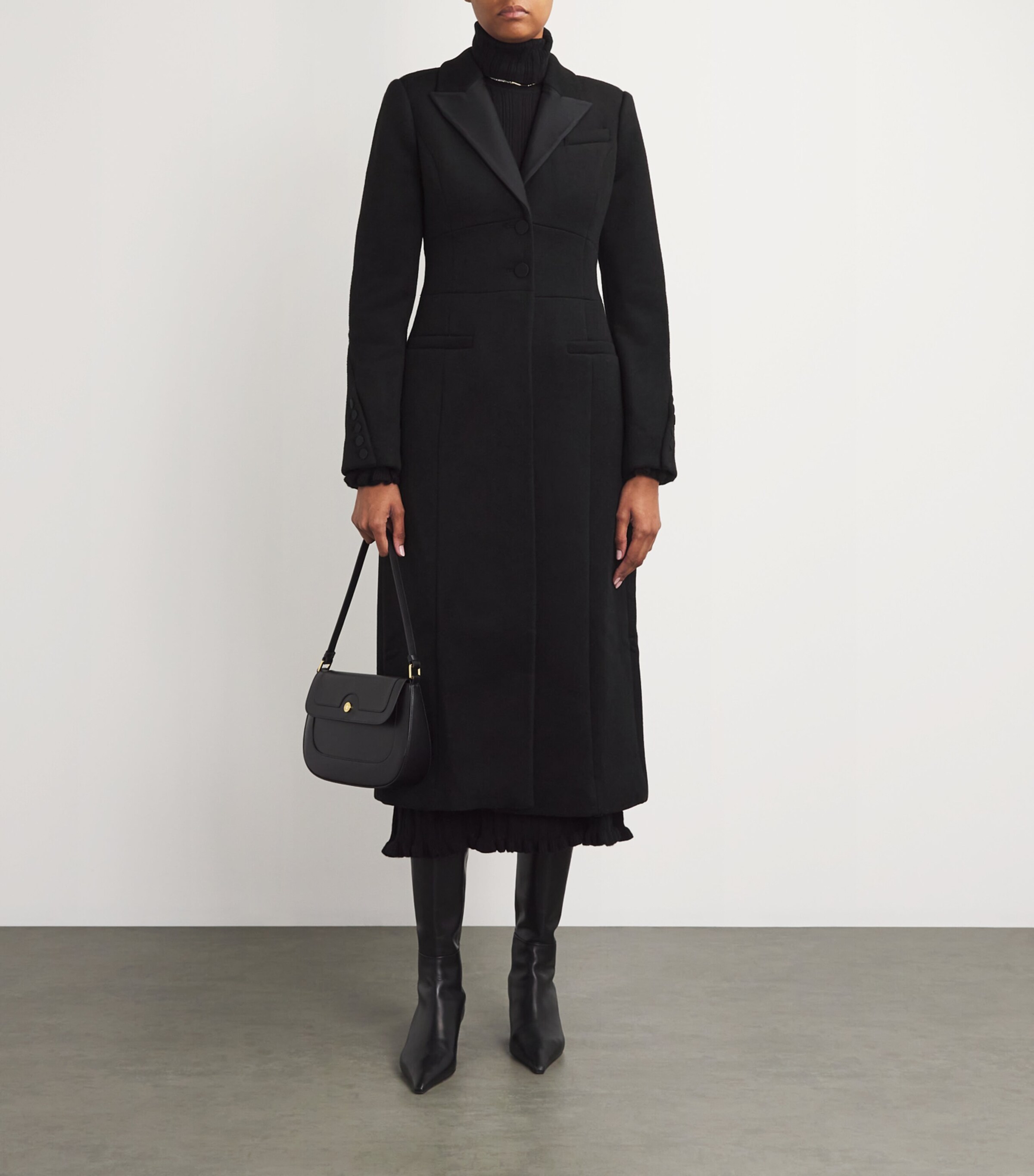 Wool-Blend Queens Coat BLACK Image 2