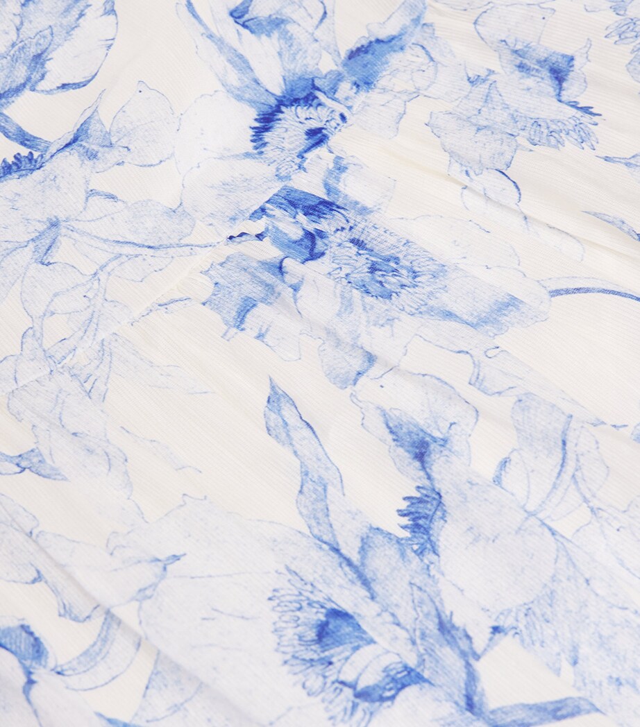 Linen-Blend Watercolour Maxi Skirt BLUE FLOWER PRINT Image 5