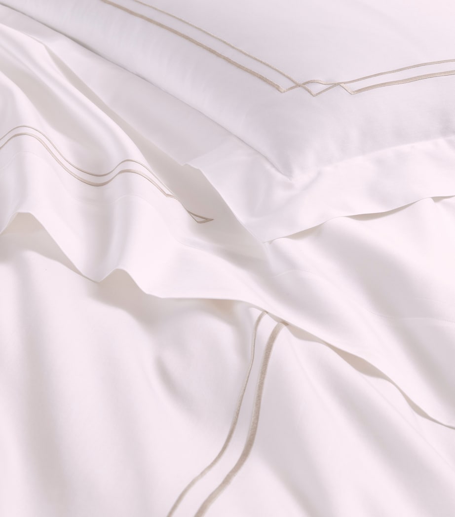 Frette Cotton Layering Embroidery Oxford Pillowcase (51cm x 71cm) Milk/savage B Image 5