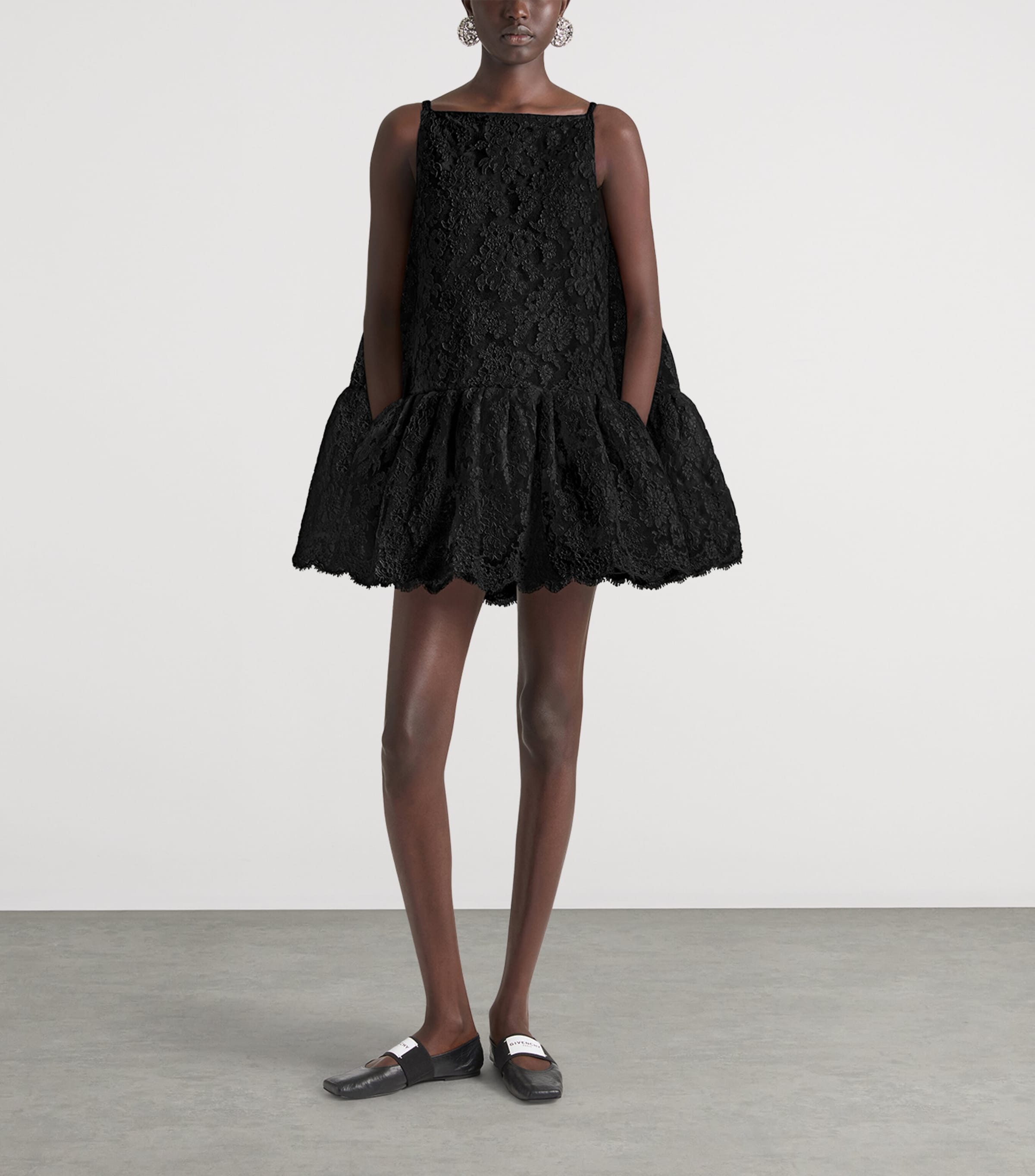 Givenchy Womens Jacquard Midi Shift Dress Black Image 2