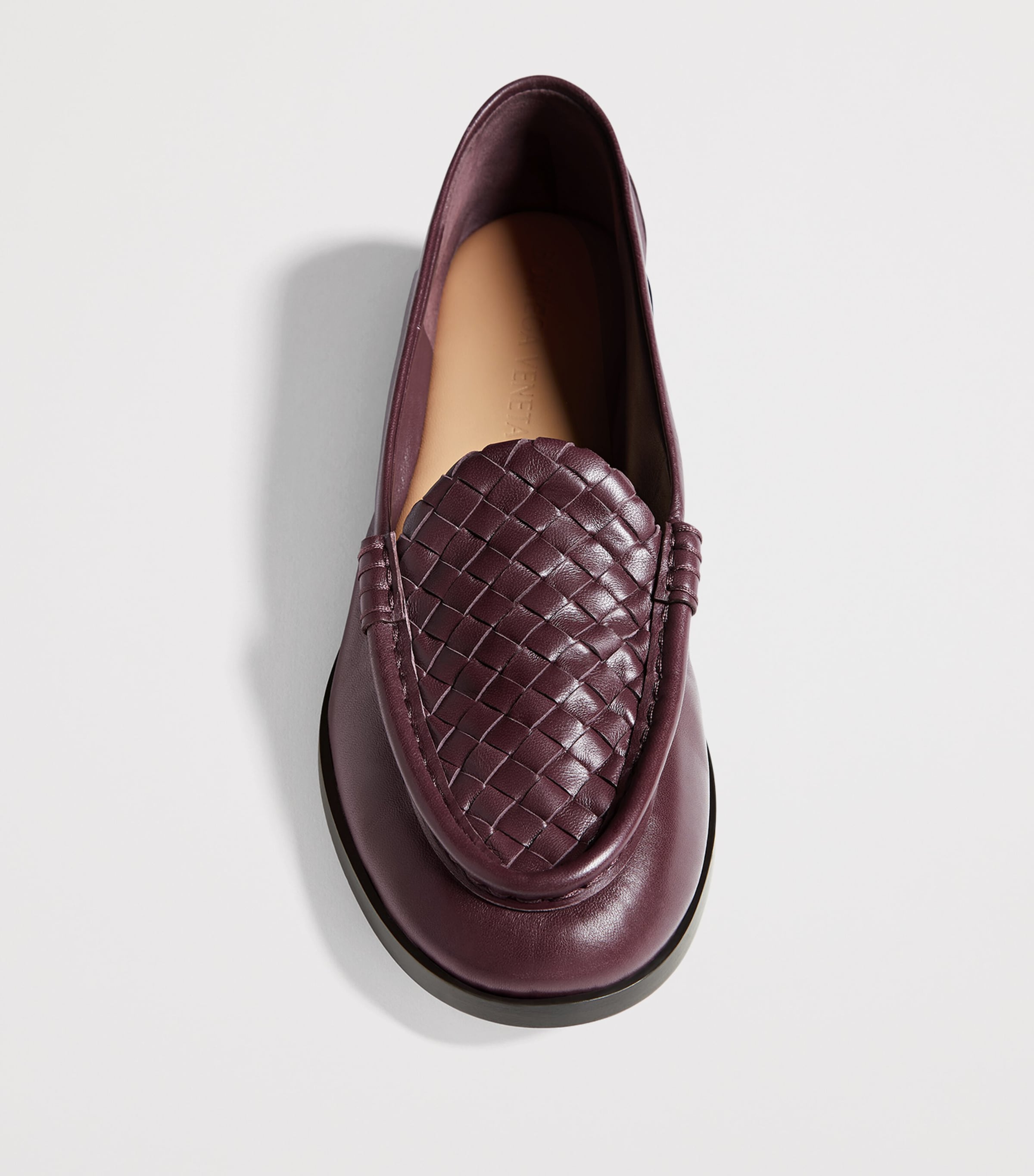 Bottega Veneta Womens Lambskin Intrecciato Loafers Image 4