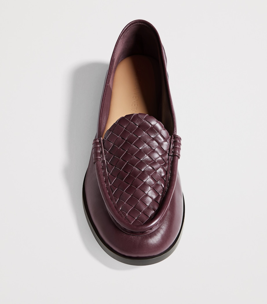 Bottega Veneta Womens Lambskin Intrecciato Loafers Image 4