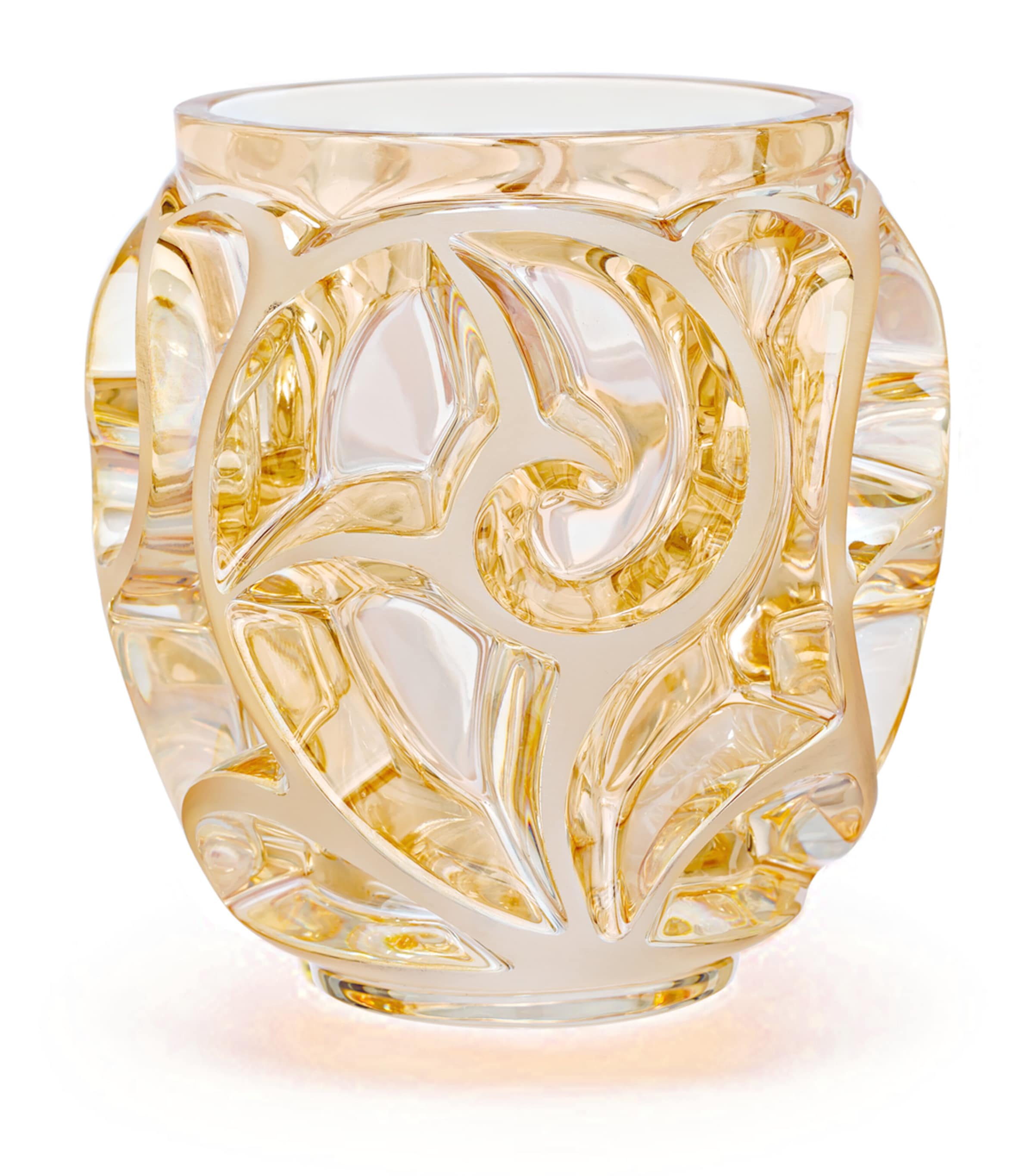 Shop Lalique Tourbillons Vase In Gold