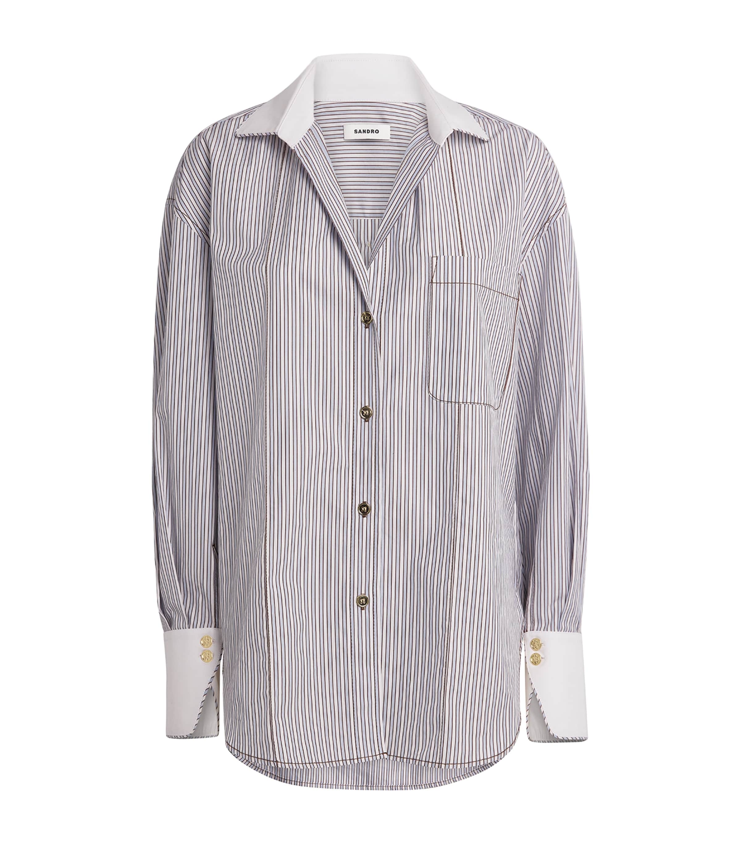 Cotton Stripe Shirt ECRU / BLEU Image 1